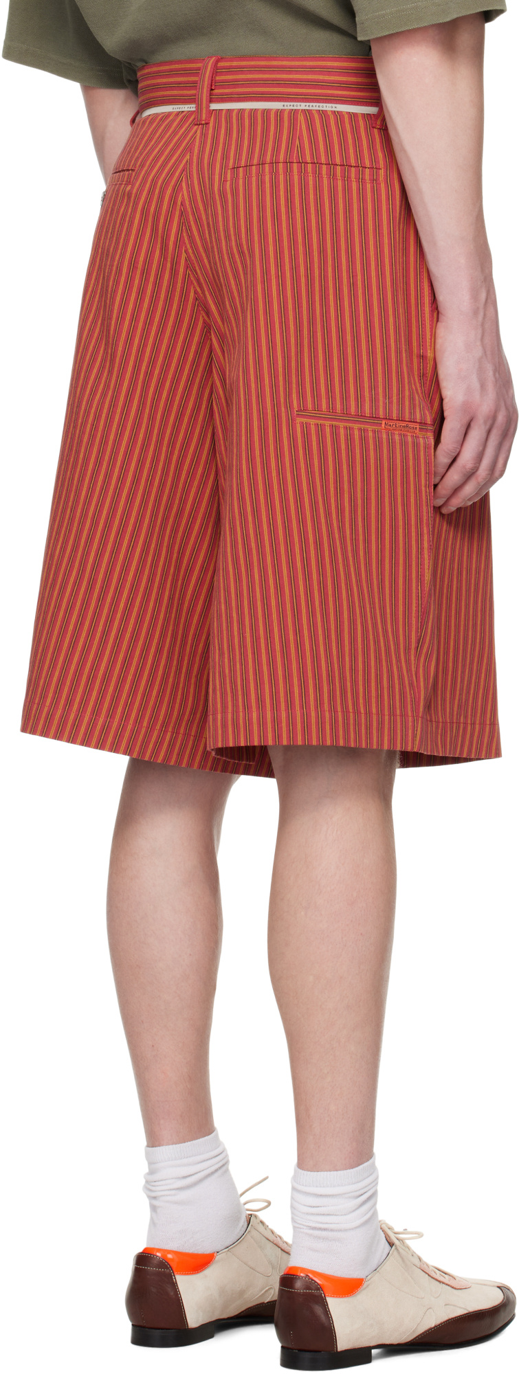 Martine Rose Red Twisted Skate Shorts In Red