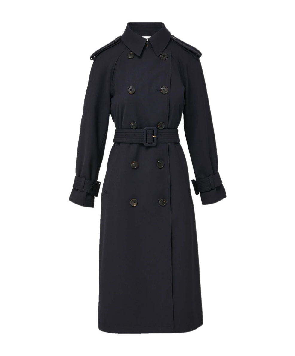 Veronica Beard Conneley Dickey Double-breasted Belted Trench Coat In Black