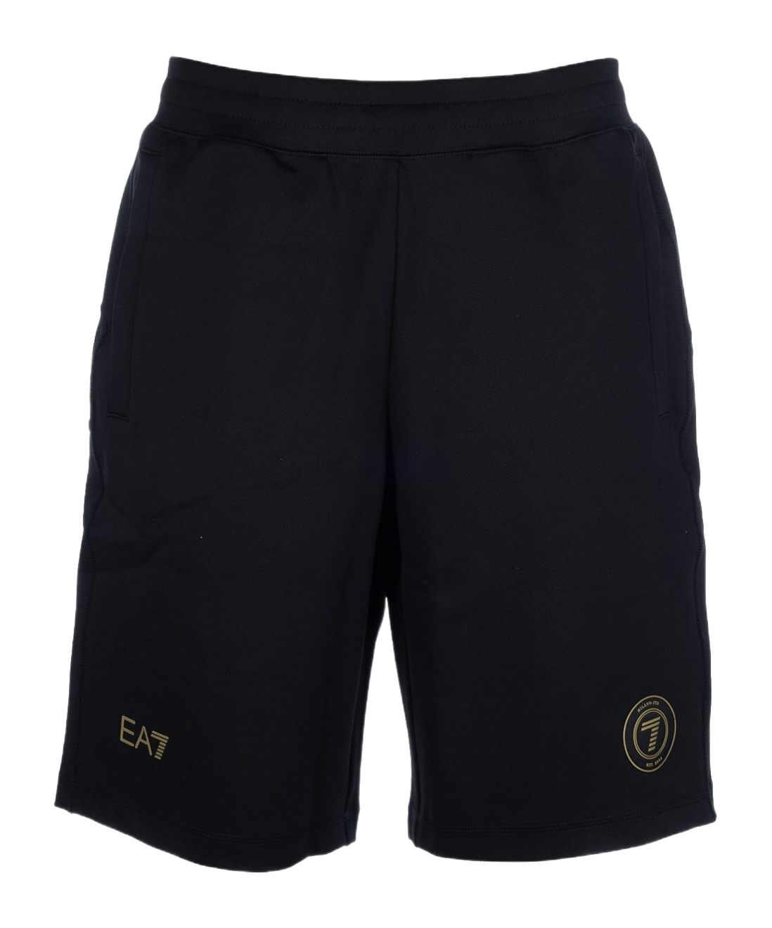 Ea7 Logo-patch Track Shorts In Black