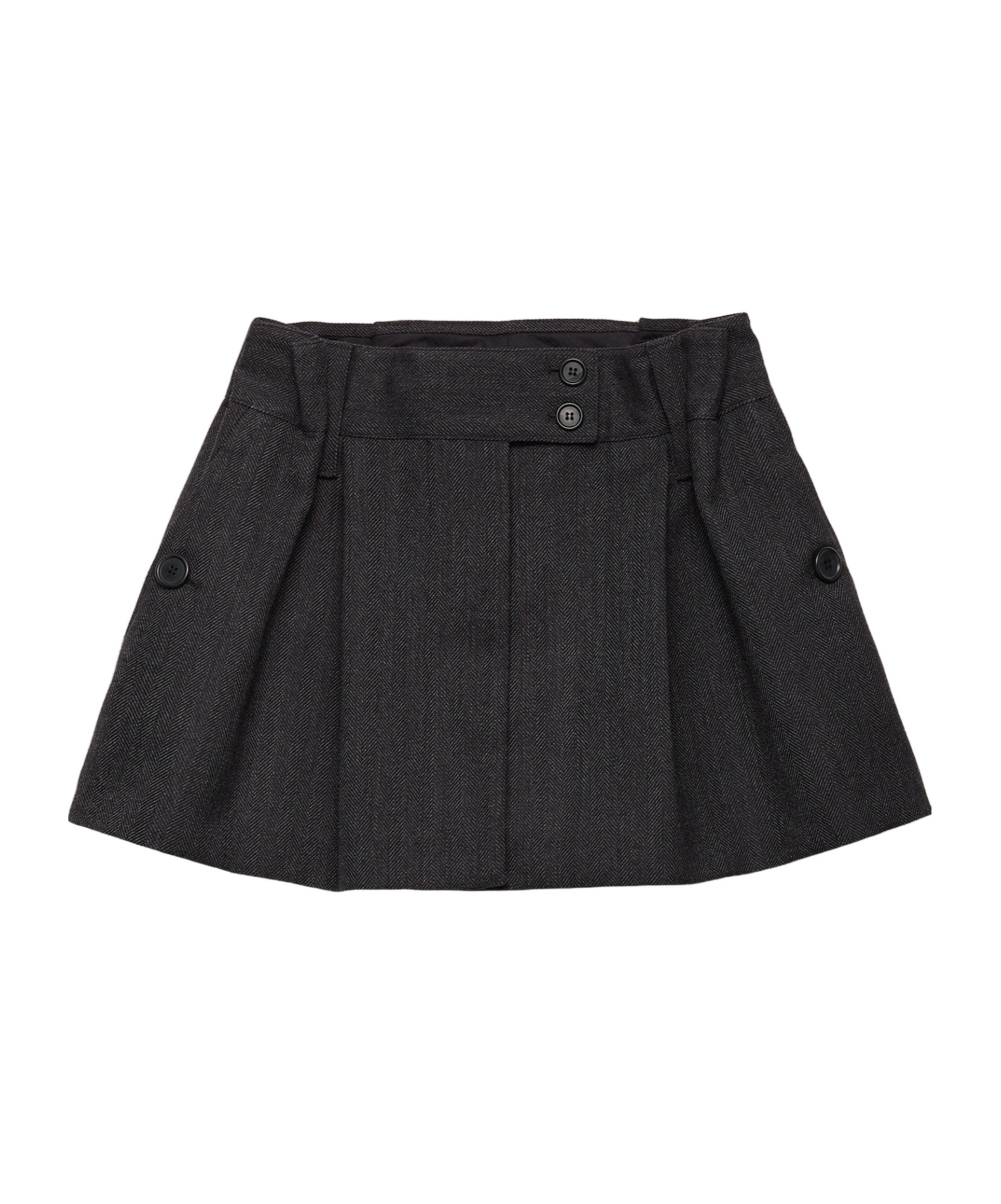 Prada Chevron Wool Mini Skirt In Black
