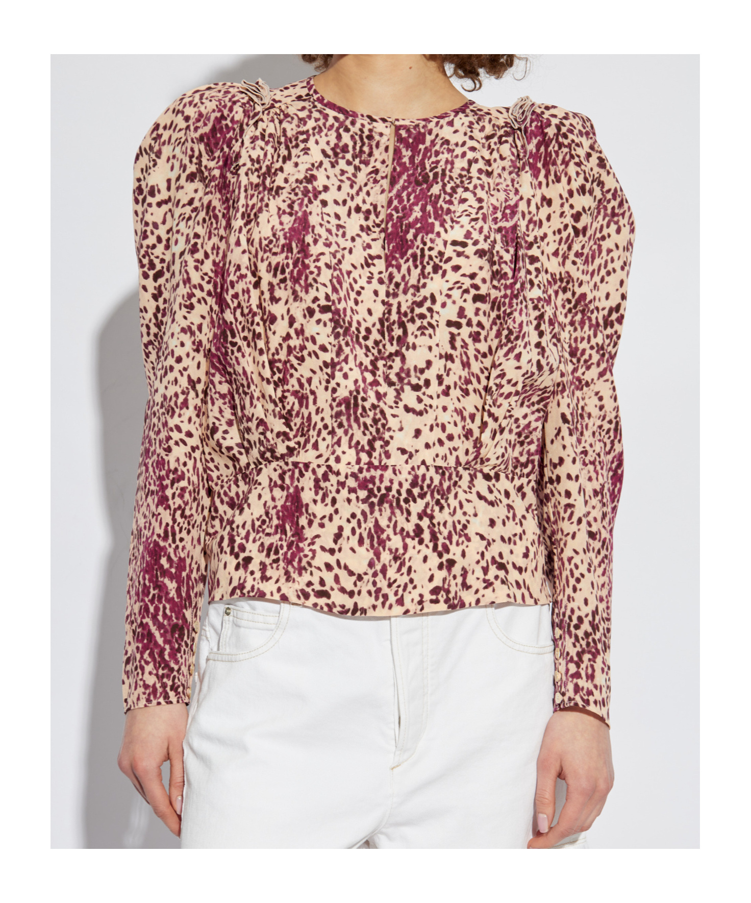 ISABEL MARANT ISABEL MARANT ZARGA PLEATED PRINTED BLOUSE