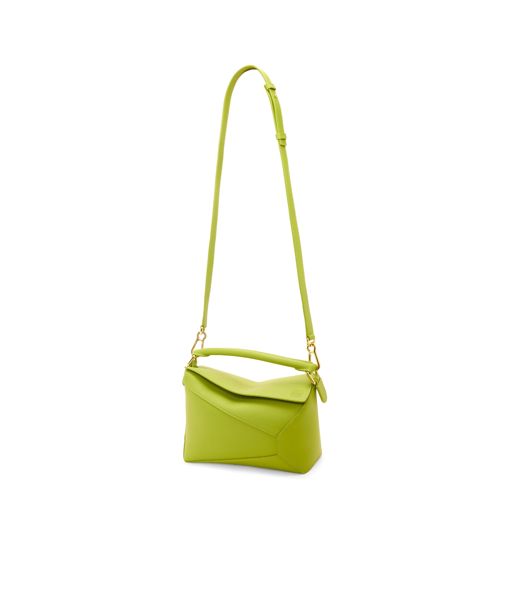 Loewe Women Puzzle Small Leather Handbag In Green