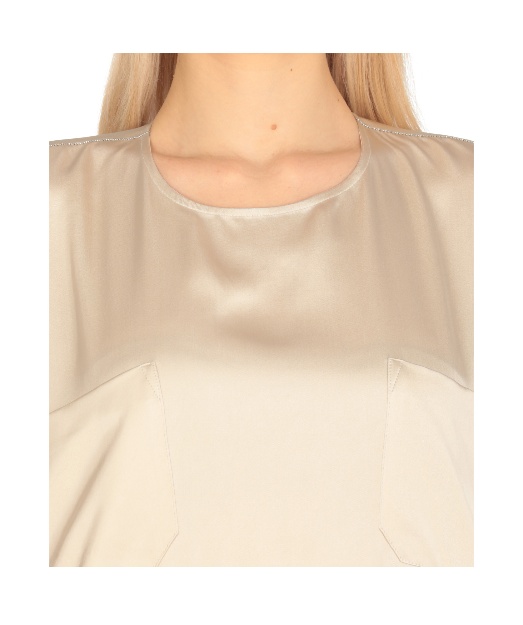 Fabiana Filippi Viscose Top With Round Neck And Button In White