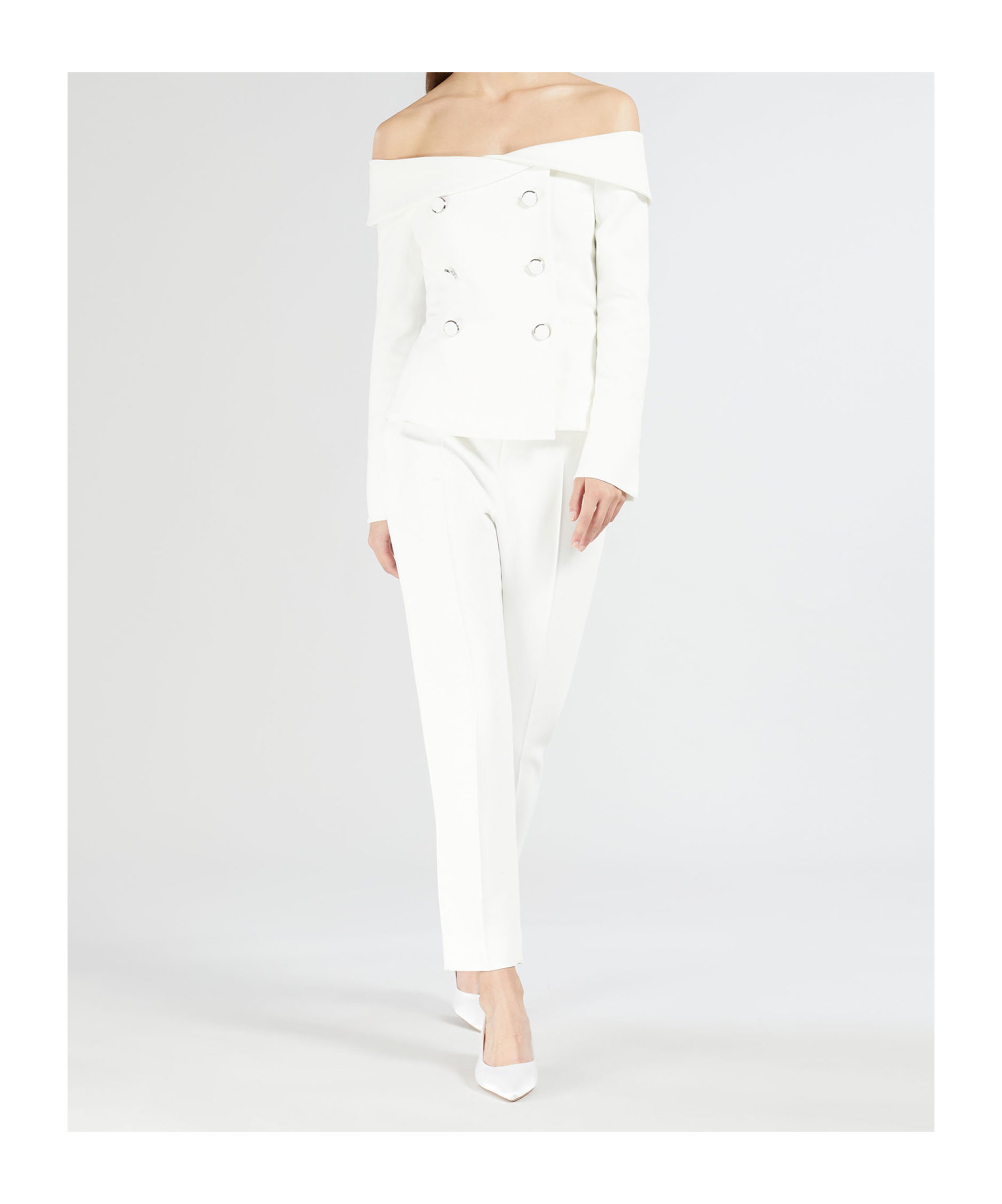 Max Mara Bridal Off-shoulder Cady Blazer In Neutral