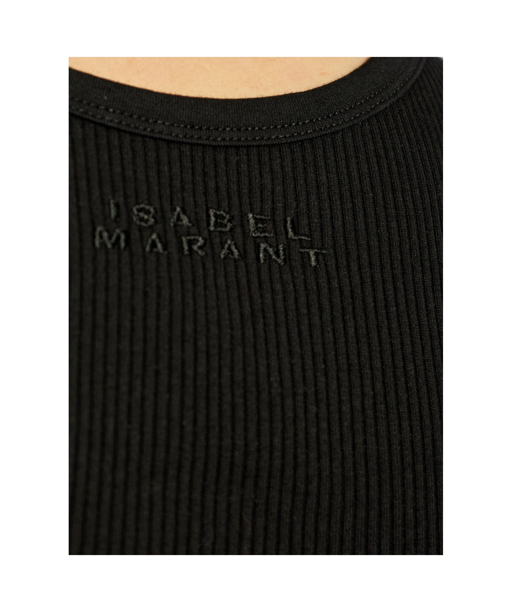 Isabel Marant Thea Scoop Neck Ribbed Sleeveless Vest In Black