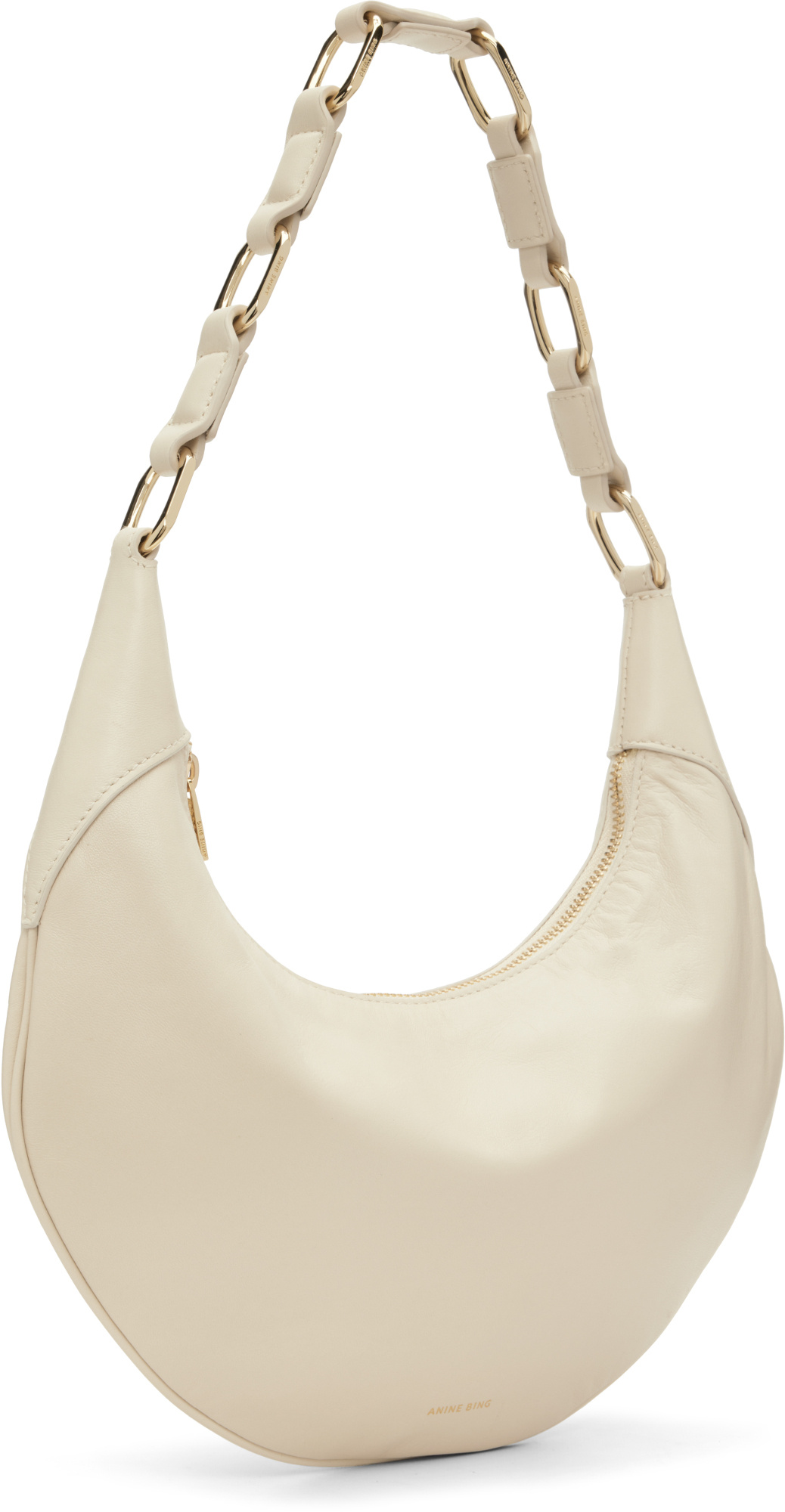 Anine Bing Kate Curved-silhouette Shoulder Bag In White