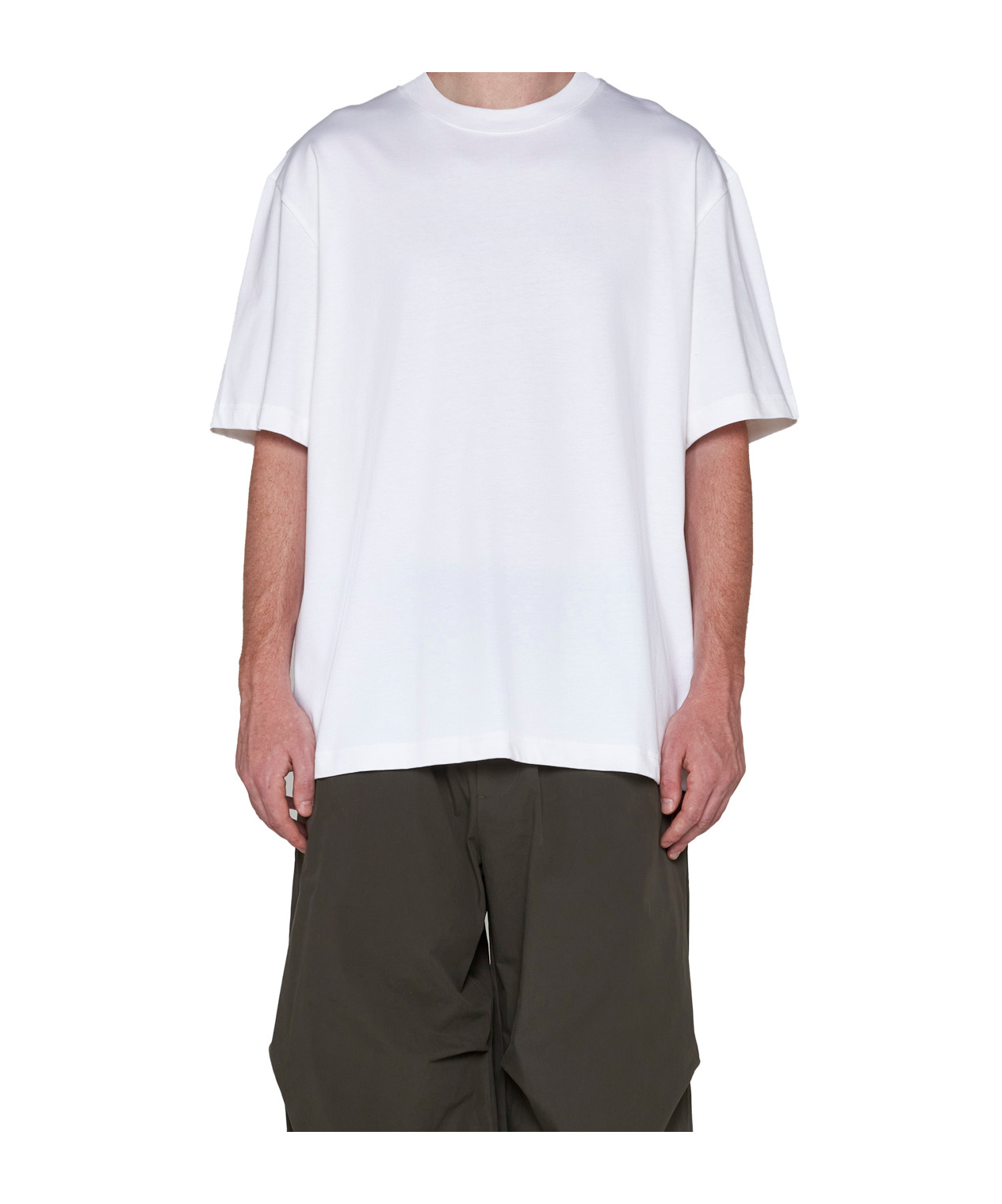 Studio Nicholson Jersey - Branded Easy Fit Ss T-shirt White Relaxed Fit T-shirt - Piu In White