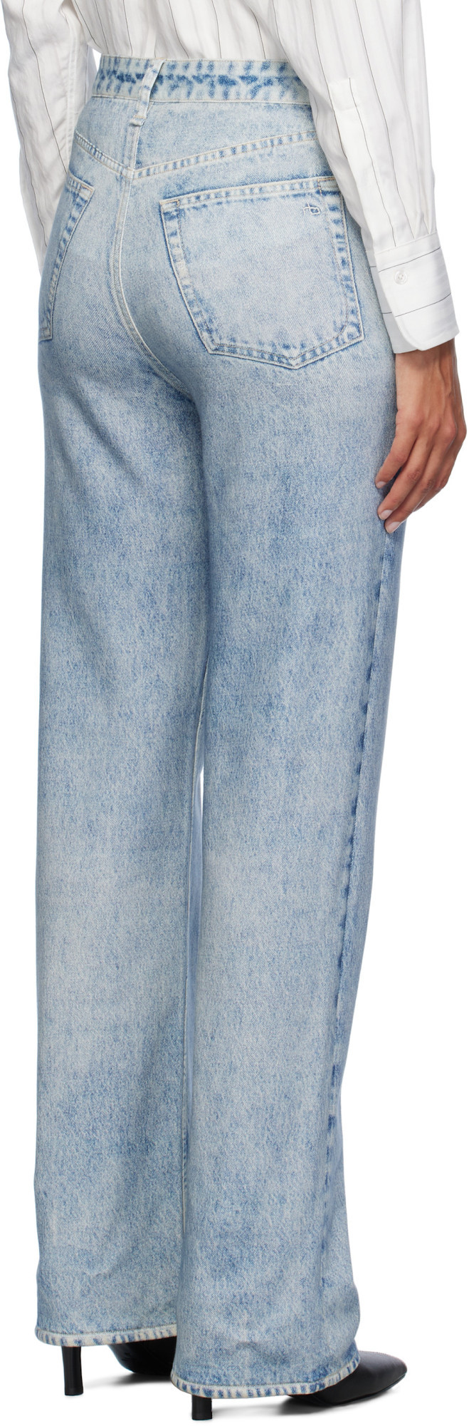 Rag & Bone Womens Feather Logan Relaxed-fit Cotton-blend Denim Jeans Kierra In Gray