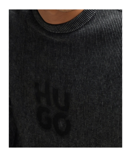 Shop Hugo Boss Smoke Logo-print Sweatshirt In Black