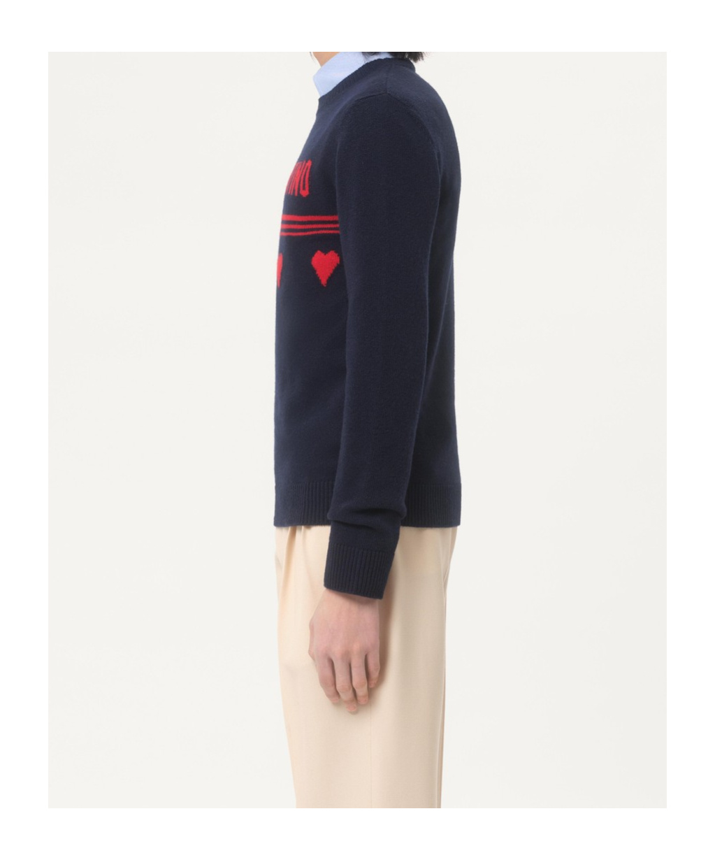 VALENTINO WOOL JUMPER WITH CHEZ VALENTINO JACQUARD MOTIF 
