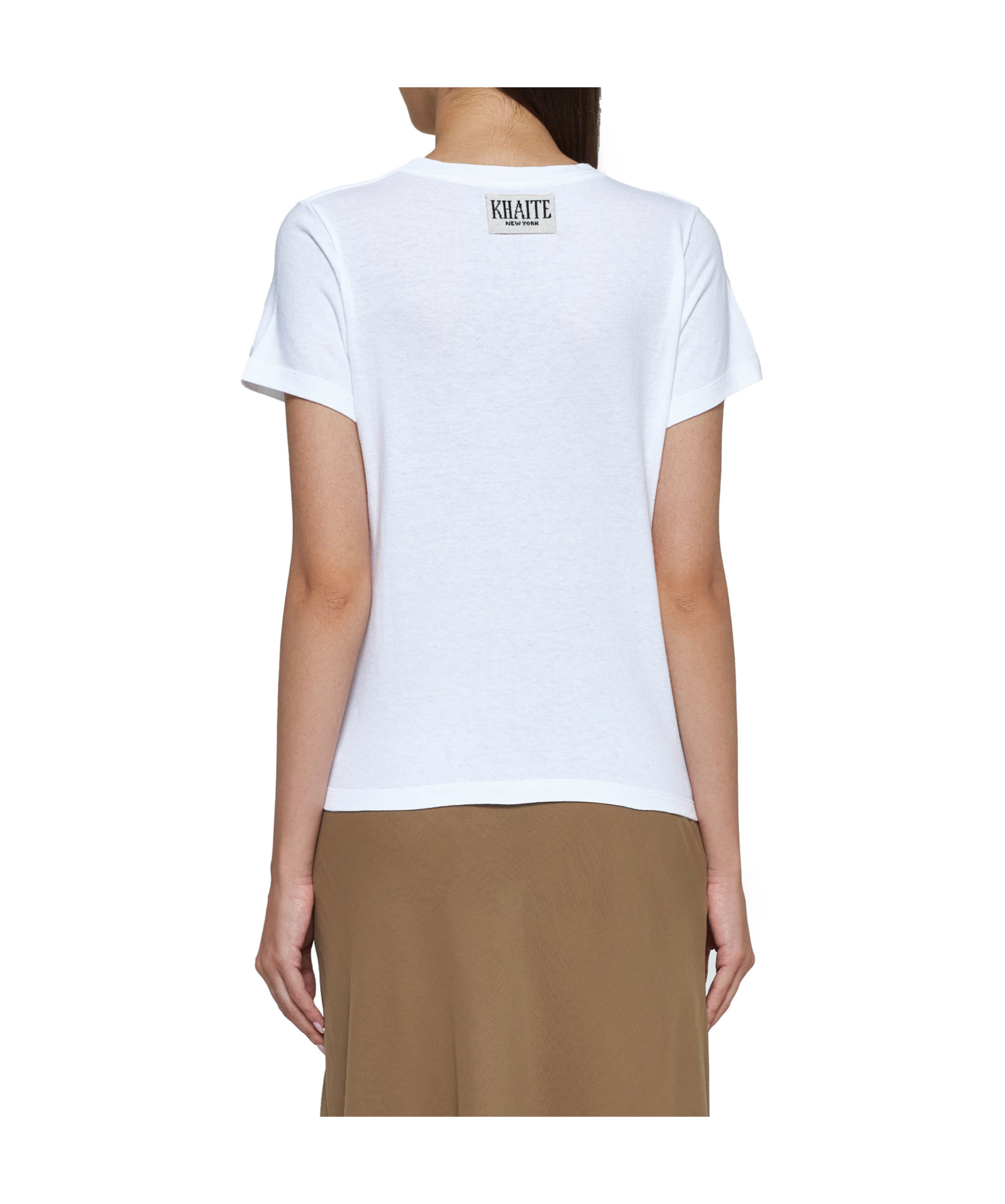 Khaite Devra Cotton Blend Jersey T-shirt In White