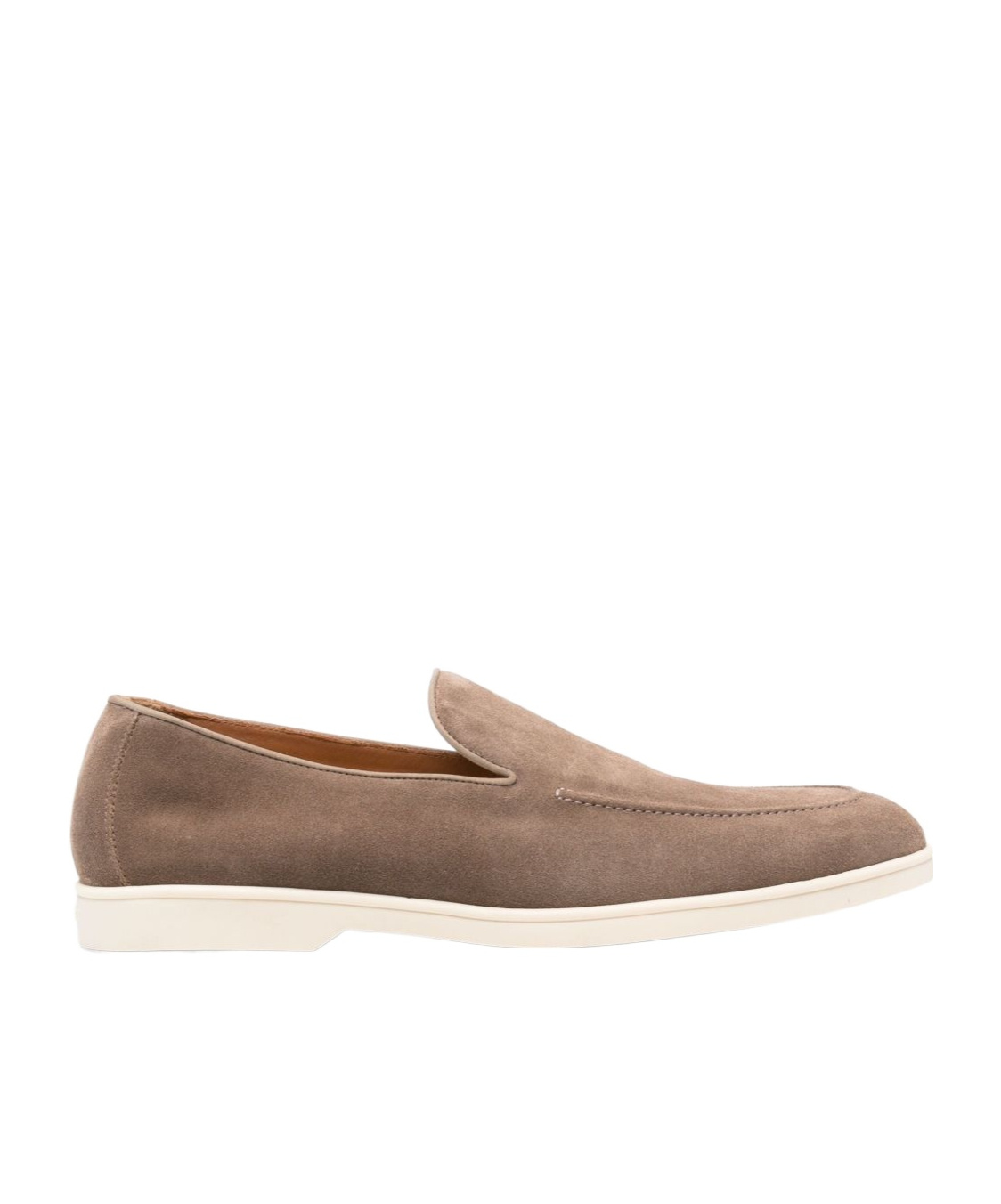 Doucal's Moc-stitching Suede Loafers In Brown