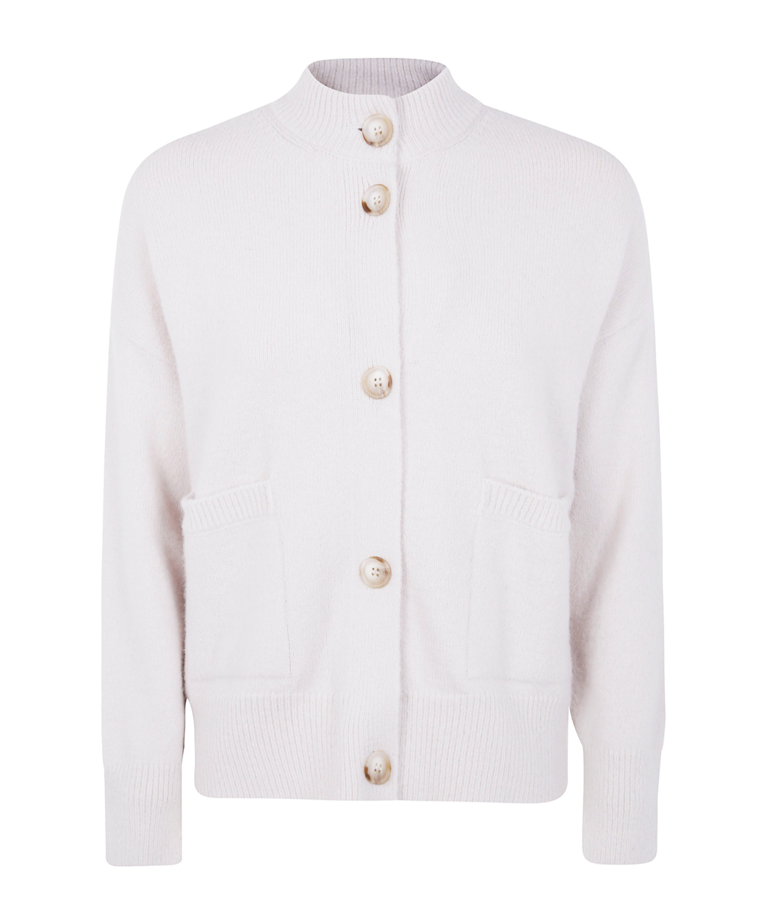 Anneclaire Long-sleeved Knitted Cardigan In White