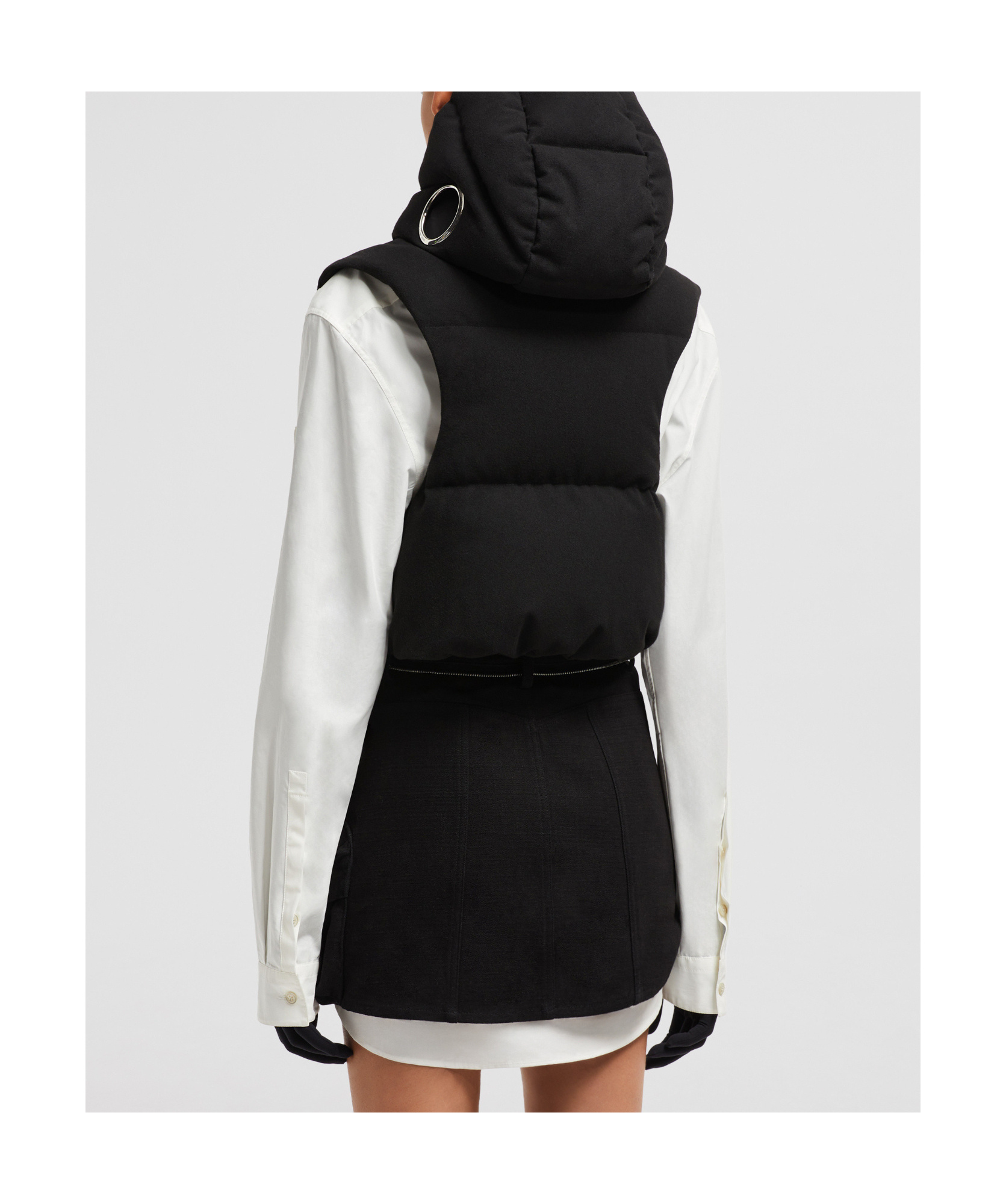 Moncler X Willow Smith Alexi Hooded Down Vest Black In Black