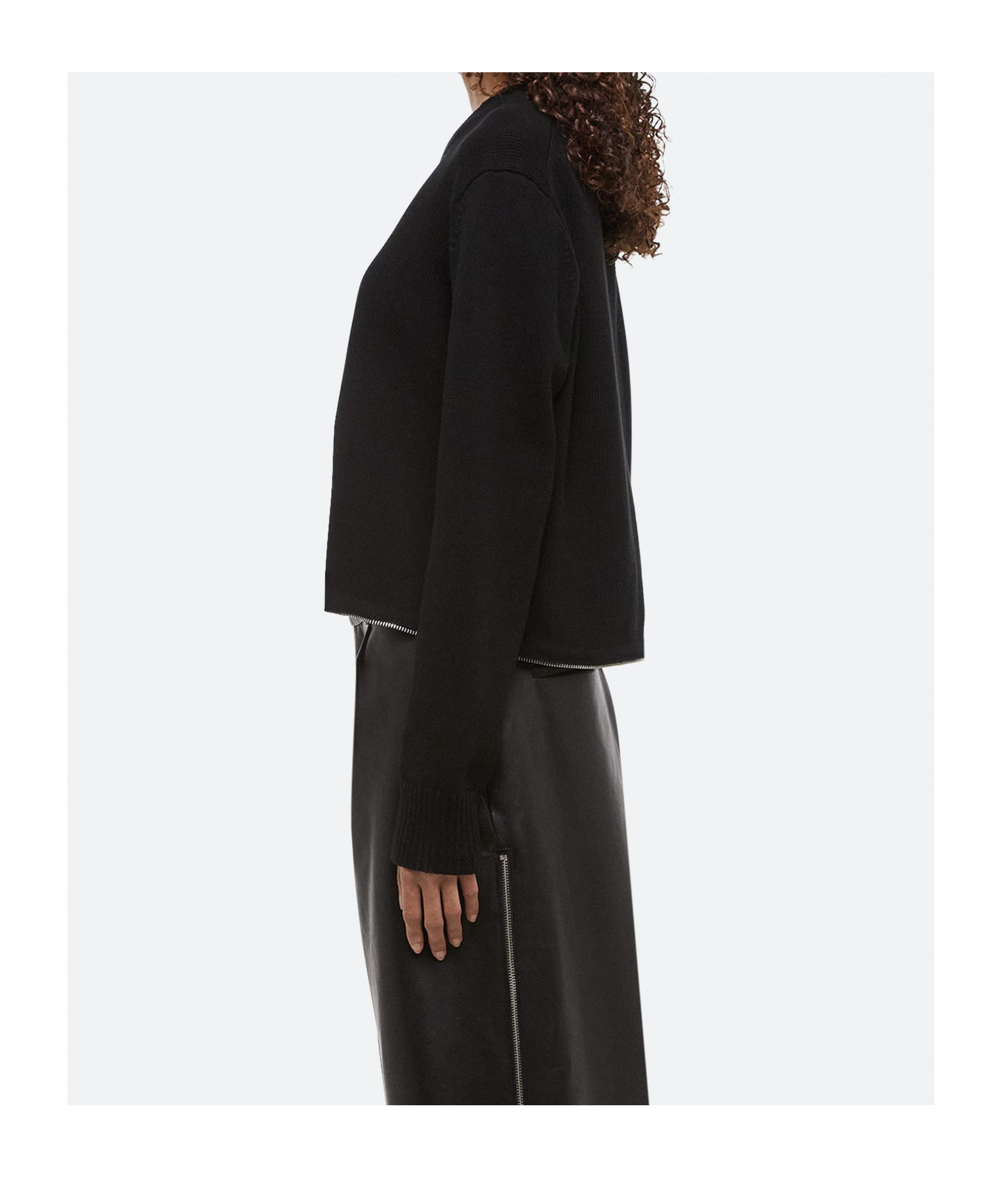 HELMUT LANG CROPPED CREW NECK SWEATER 