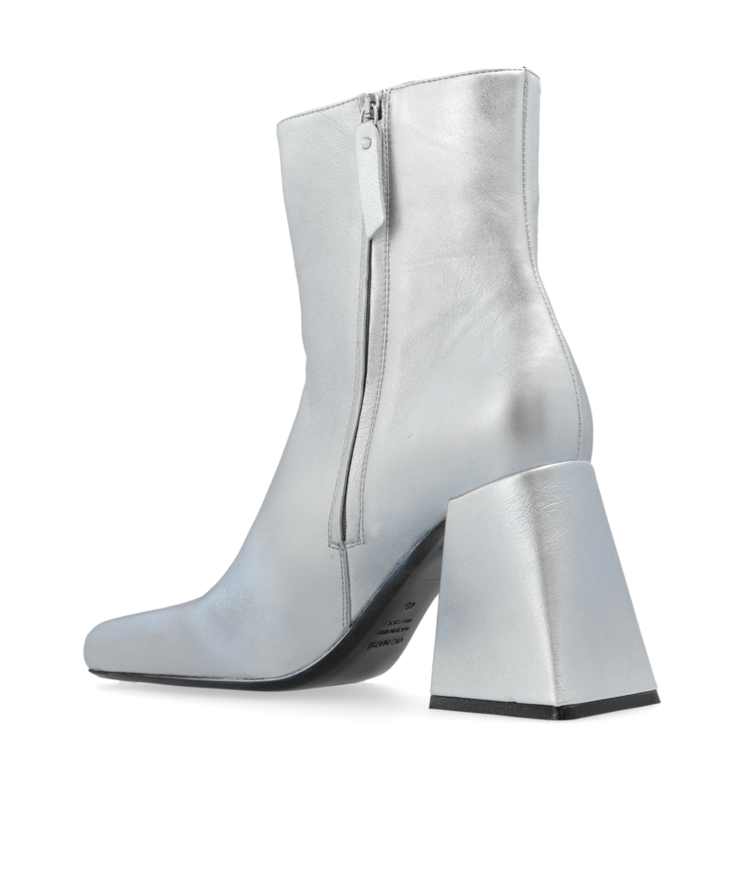 Vic Matie Leather Boots In Gray