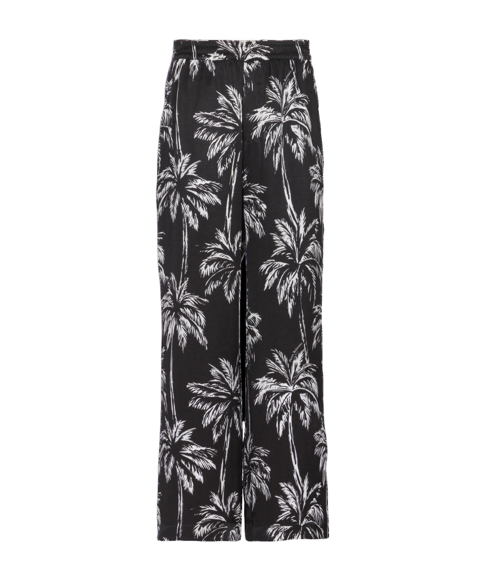 BALMAIN PALM PRINT SATIN PYJAMA TROUSERS
