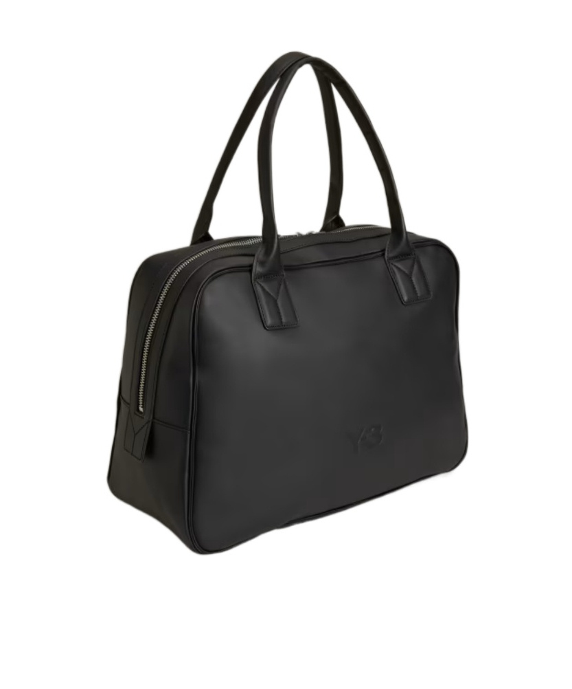 Y-3 Medium Debossed-logo Shoulder Bag In Black