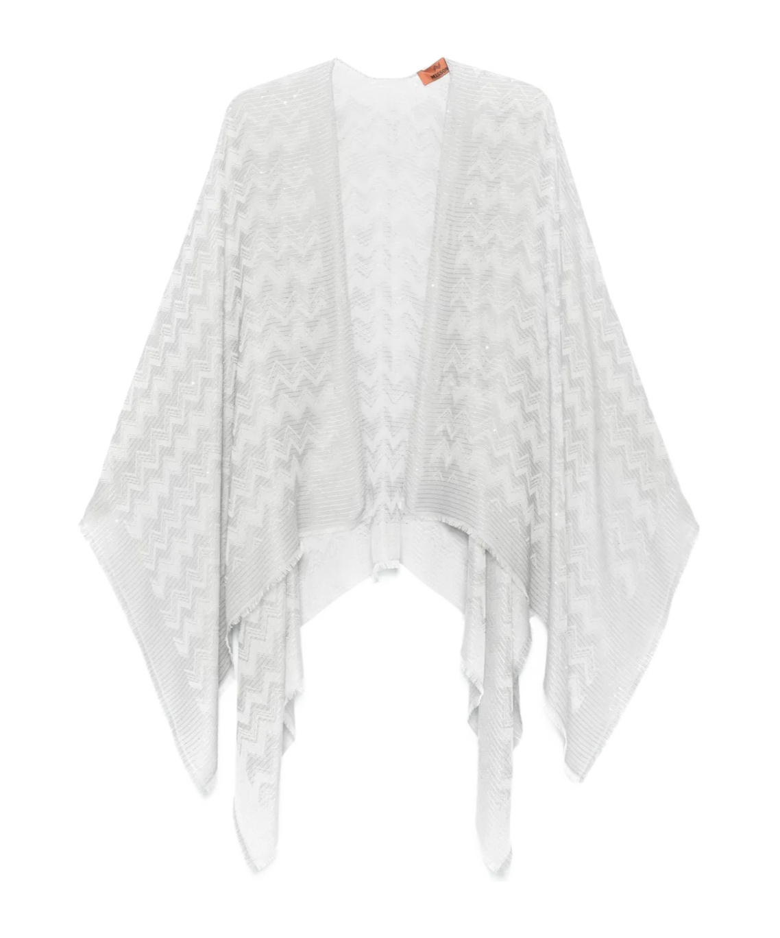 Missoni Zigzag-woven Cape In Light Gray