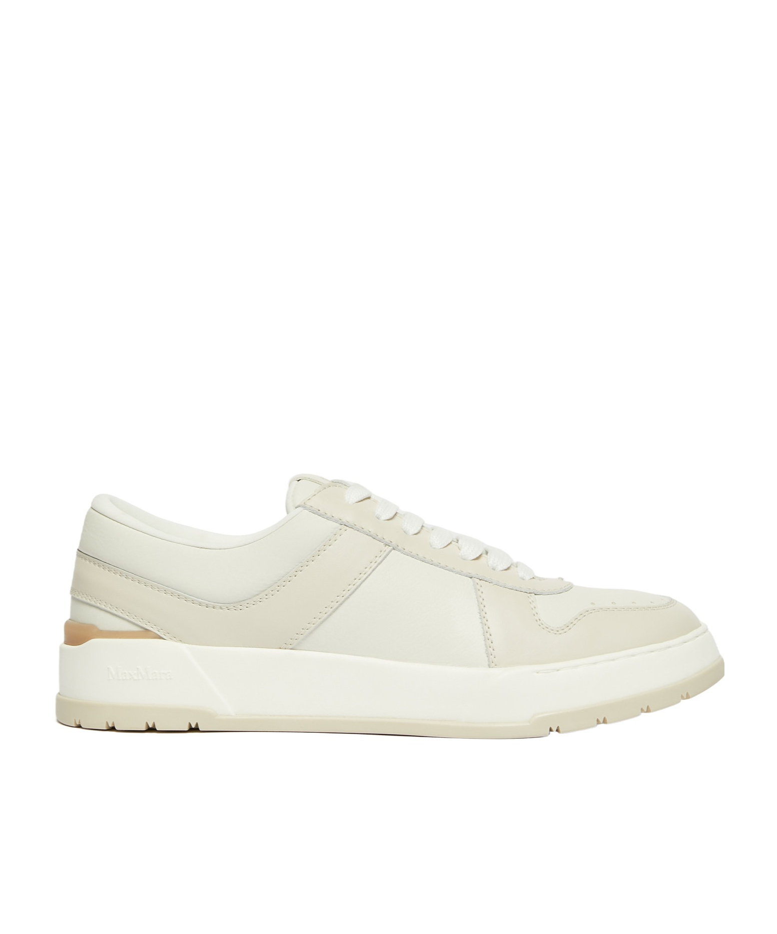 Max Mara Leather Sneakers In Neutral