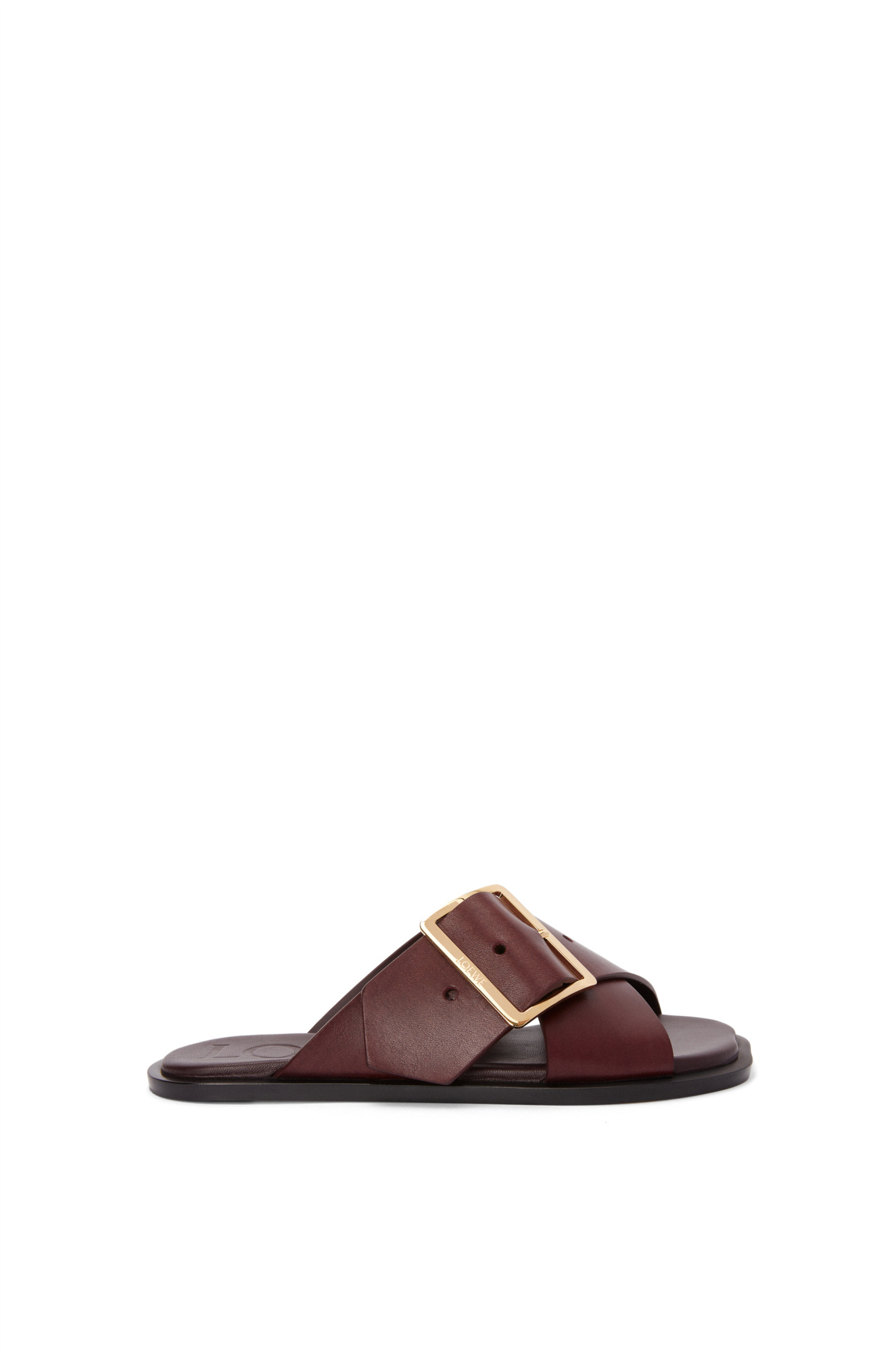 Shop Loewe Petal Belt Flat Sandal In Vegetable-tanned Calfskin In Red