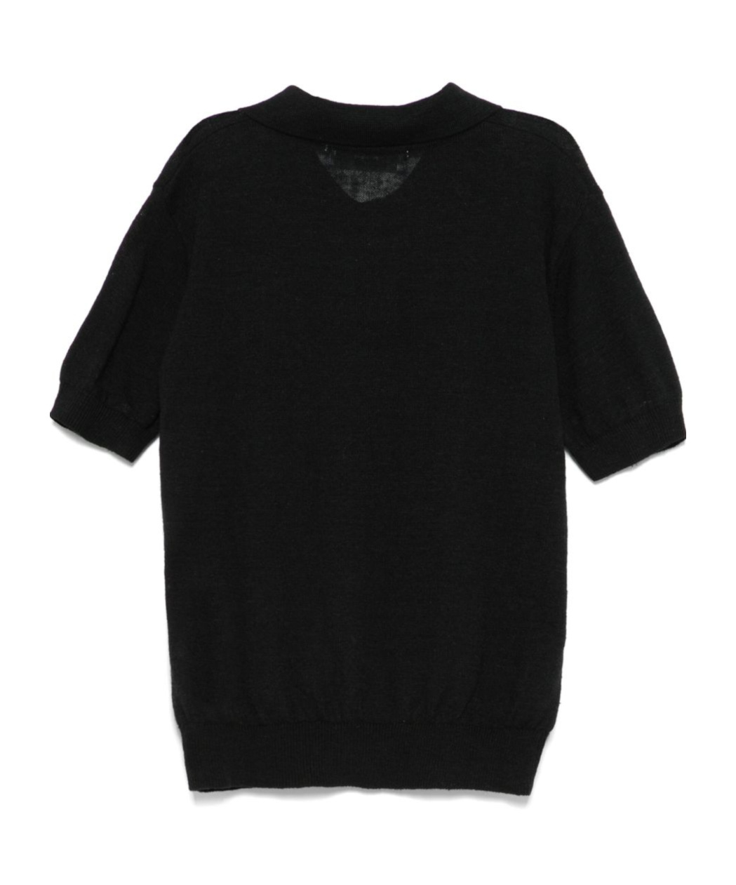 Msgm Fine-knit Polo Shirt In Black