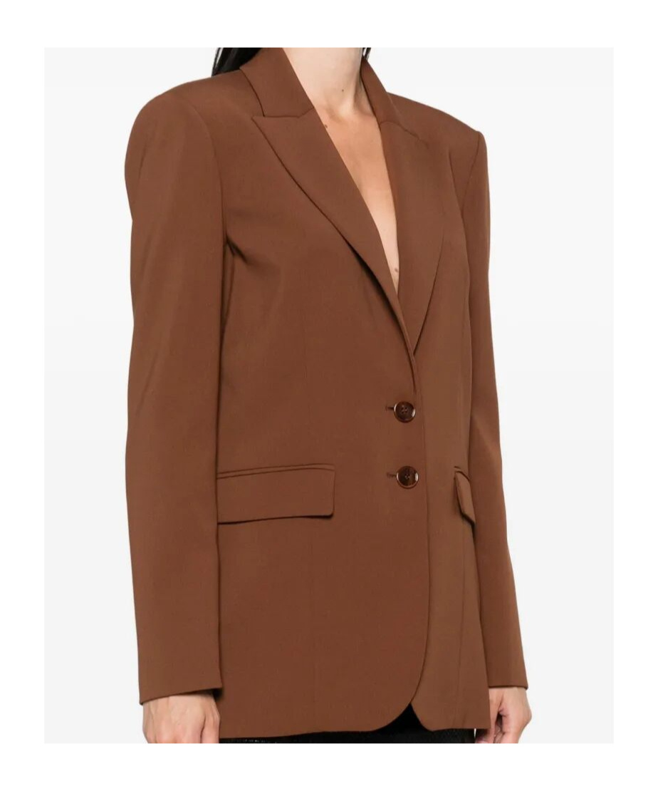 Patrizia Pepe Two-button Notched-lapel Blazer In Brown