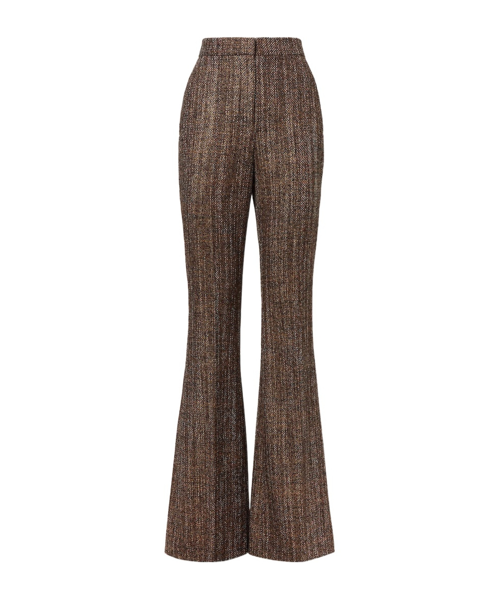 Fendi Rust Wool And Alpaca Pants In Brown