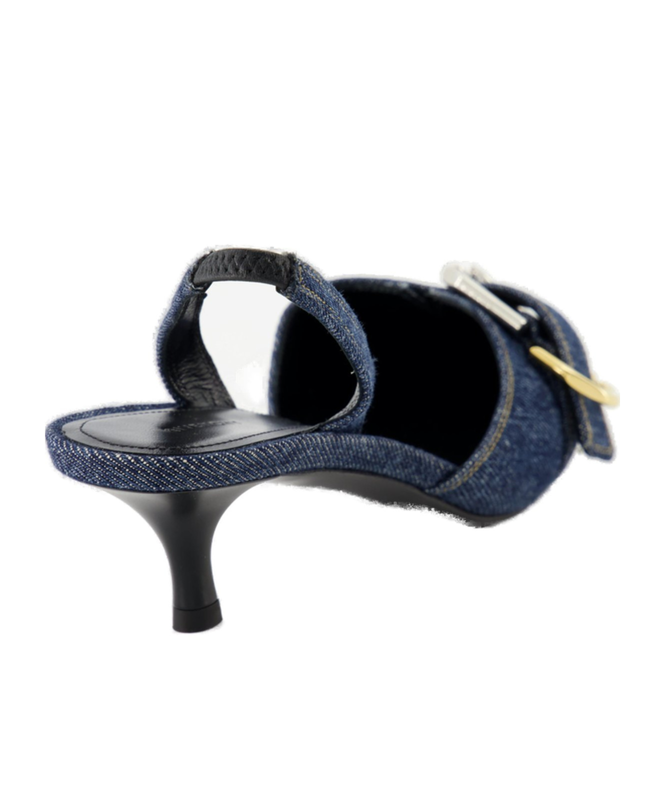 Givenchy Voyou Denim Buckle Slingback Pumps In Black