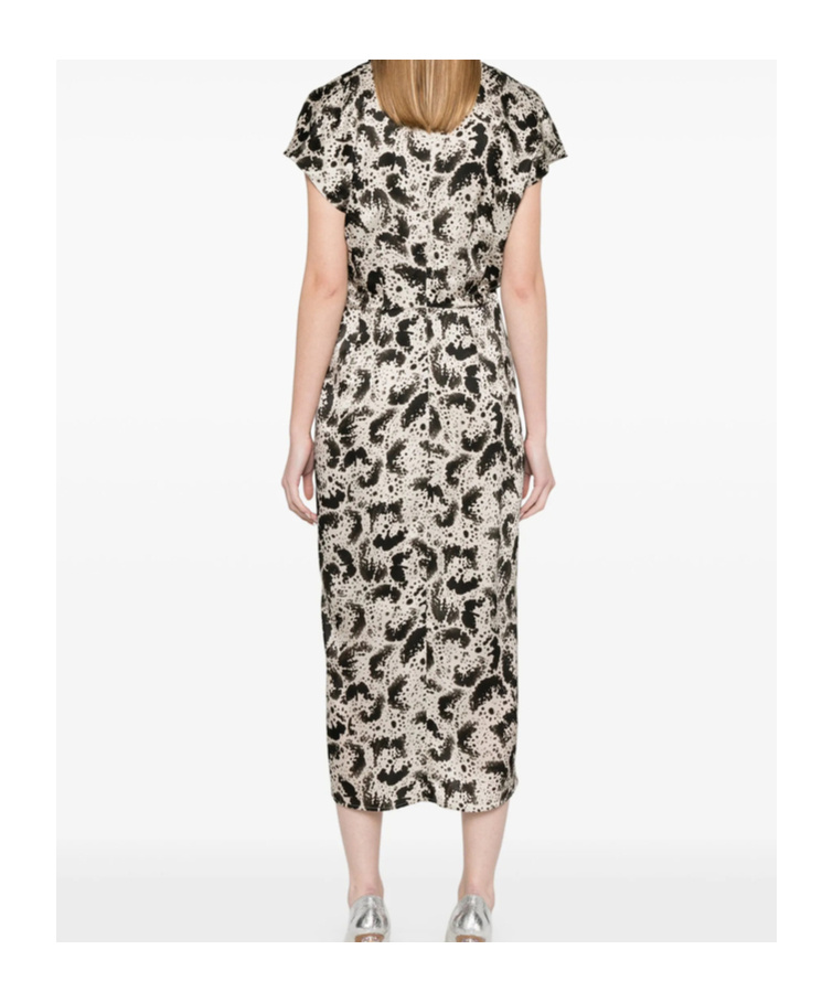 Dries Van Noten Dilian Printed Midi Dress In Nude