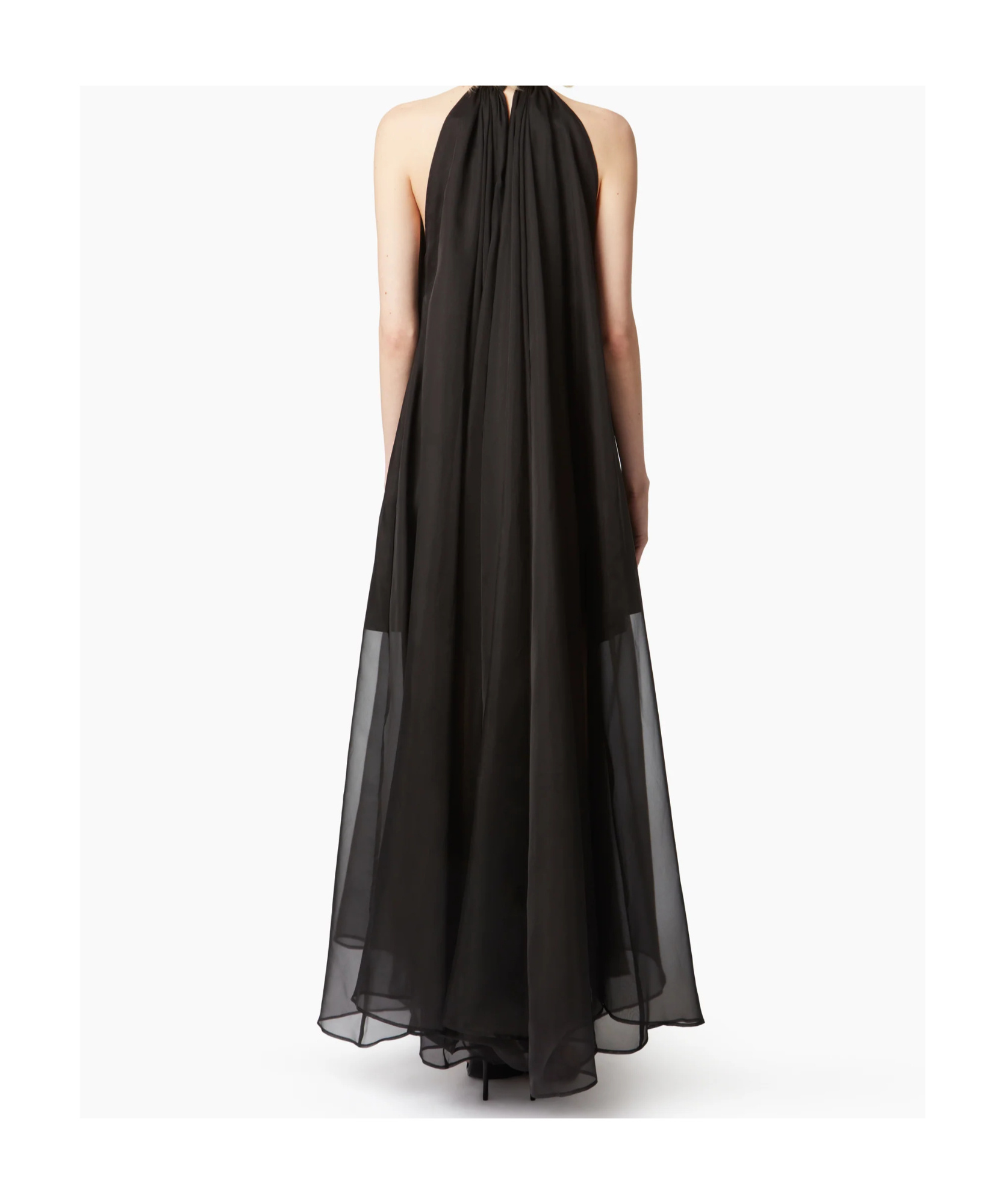 Nina Ricci Fluid Halterneck Transparent Dress In Black