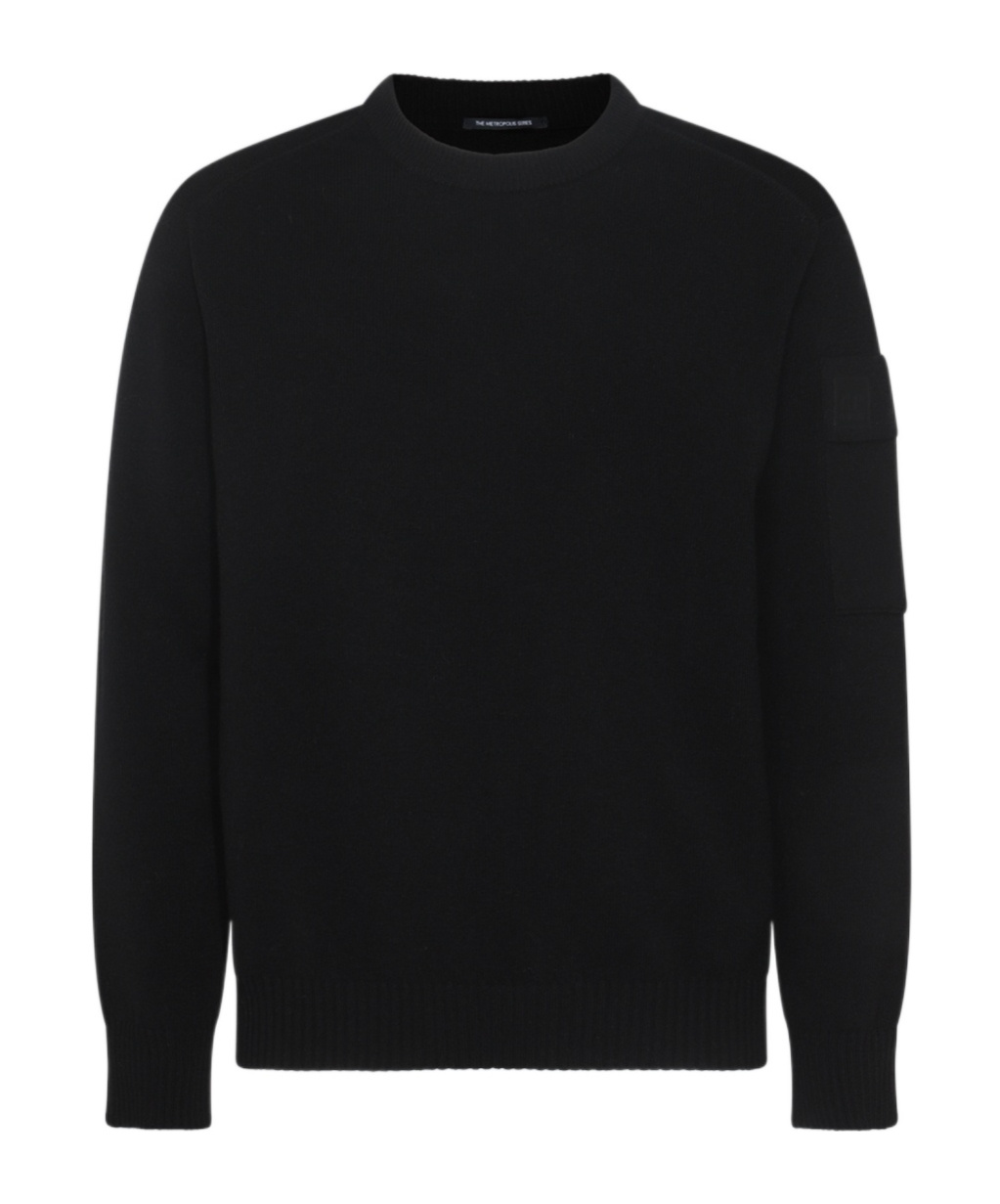 C.p. Company Round Neck Sweater In Black