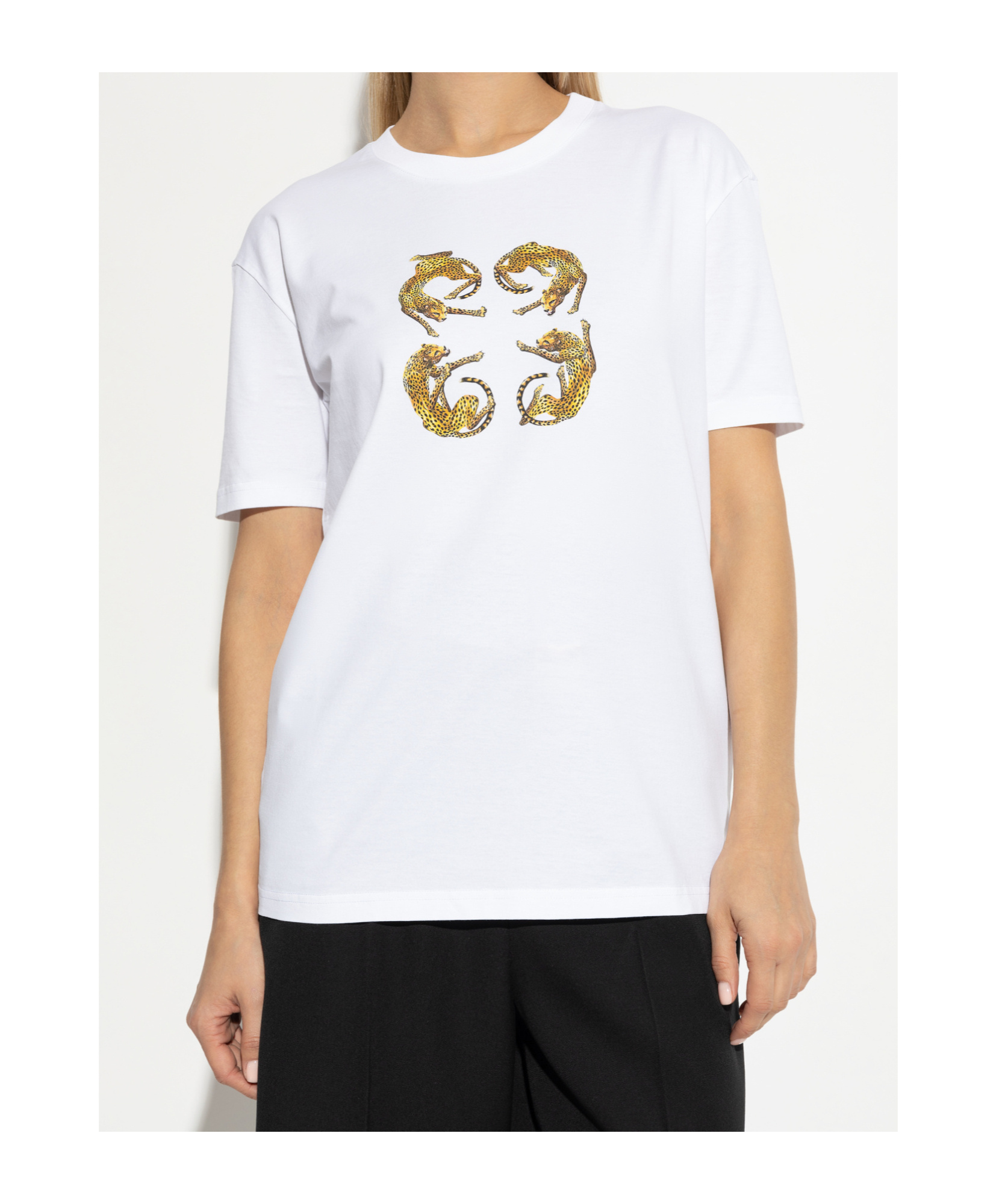 Givenchy 4g Leopard Print T-shirt In White