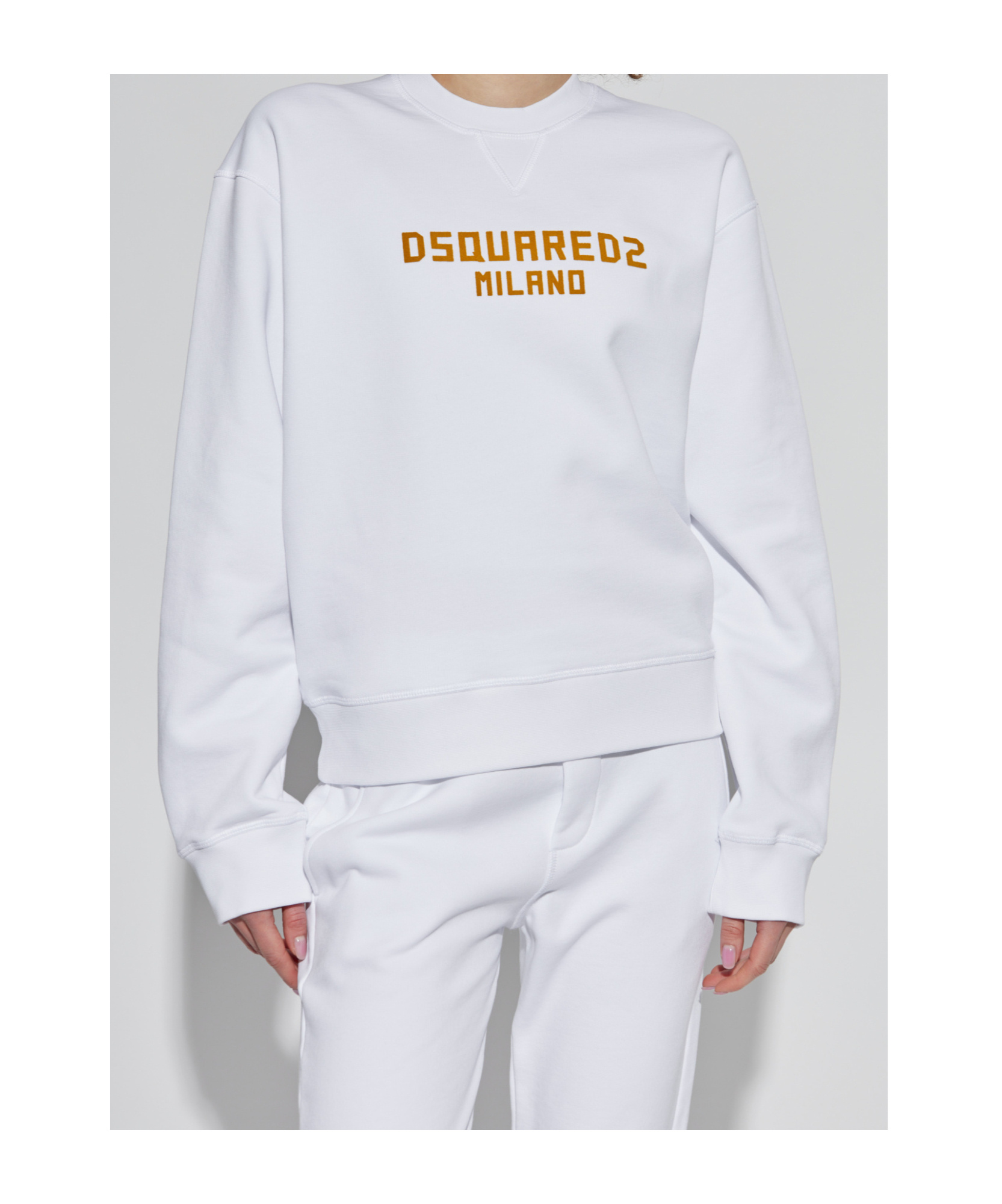 Dsquared2 Logo Printed Crewneck Sweatshirt In White