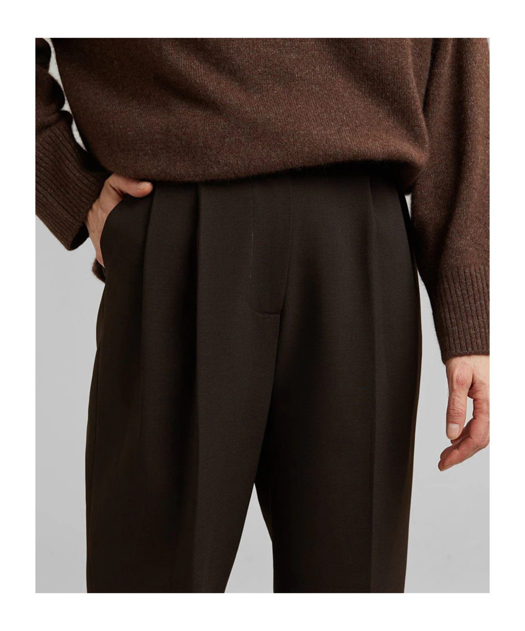 THE FRANKIE SHOP BEA SUIT PANTS - DARK ESPRESSO