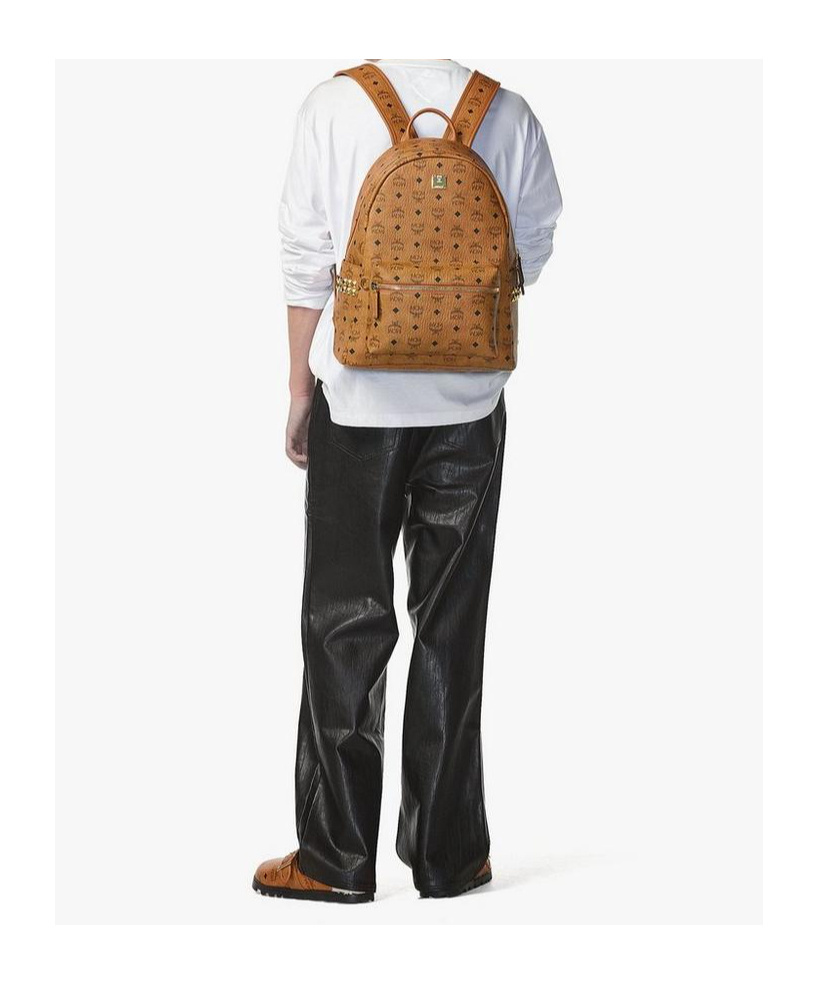 Mcm Stark Visetos Backpack In Brown