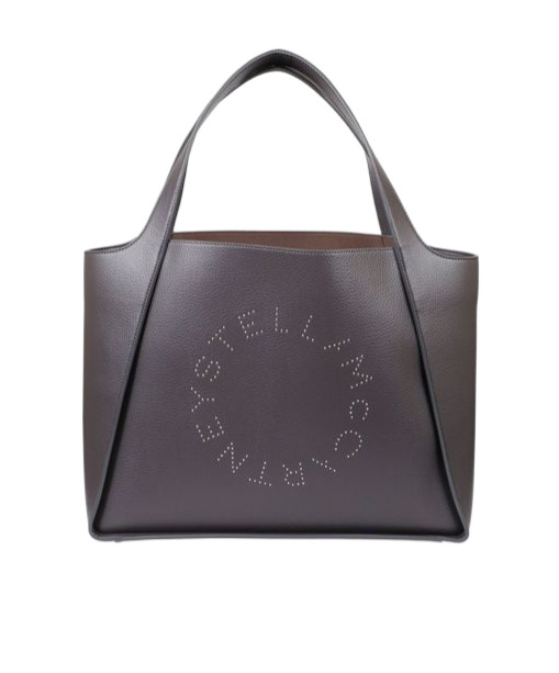 Stella Mccartney Logo Perforated Tote Bag In Black
