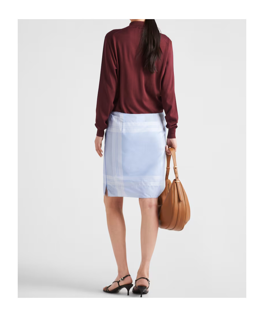 Prada Knitwear With Polo Collar And Ribbed Cuffs In Brown