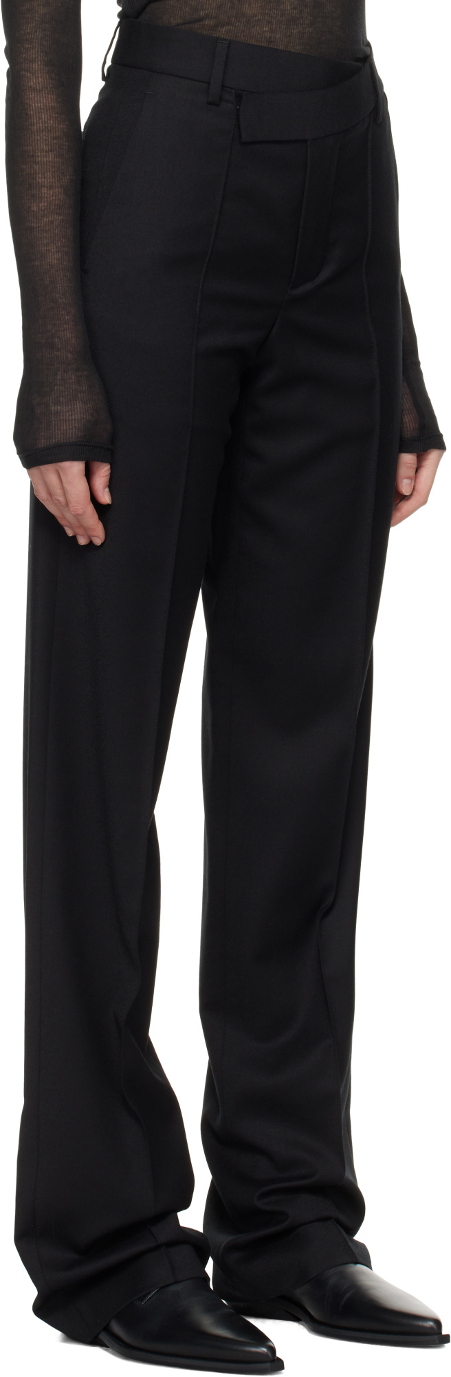 Ann Demeulemeester Belt Loop Track Pants In Black