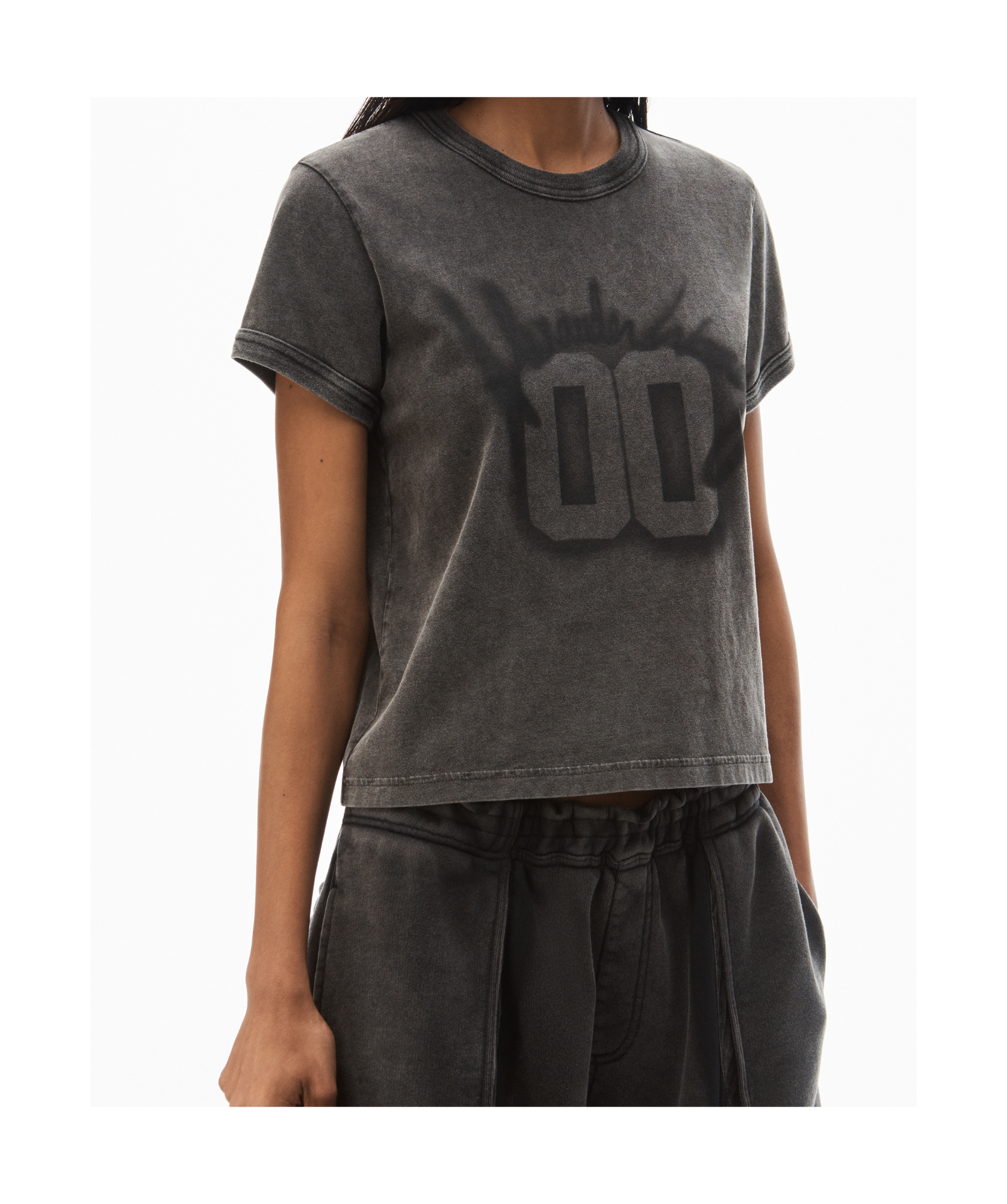Alexander Wang Embroidered T-shirt Graphic Print In Black