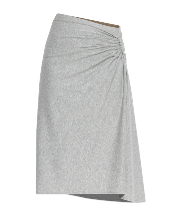 Dries Van Noten Draped Midi Skirt Side Detail In Gray
