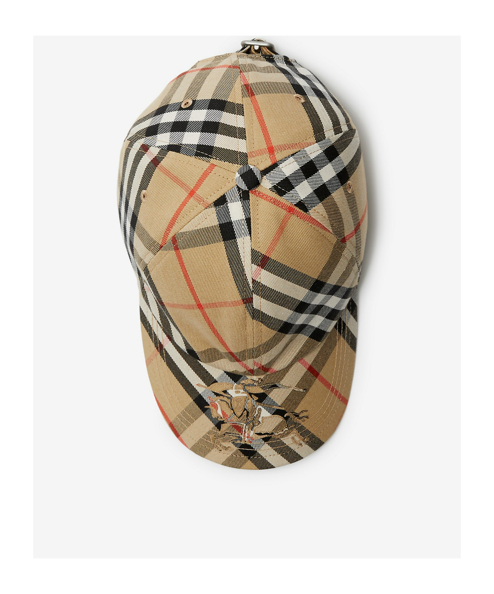 Burberry Check Ekd Cotton Blend Baseball Cap In Nude