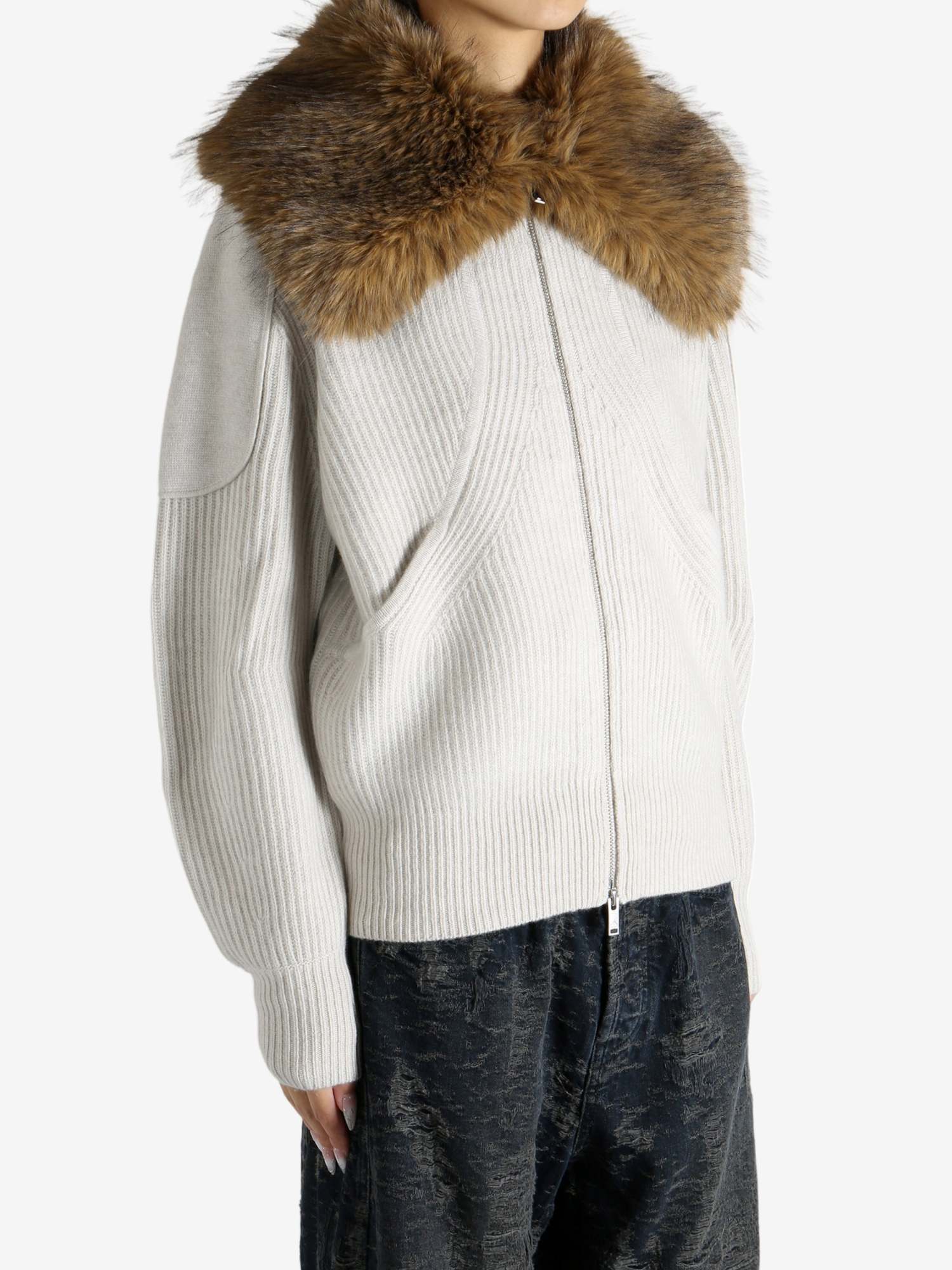Moose Knuckles Corina Full-zip Jumper In White