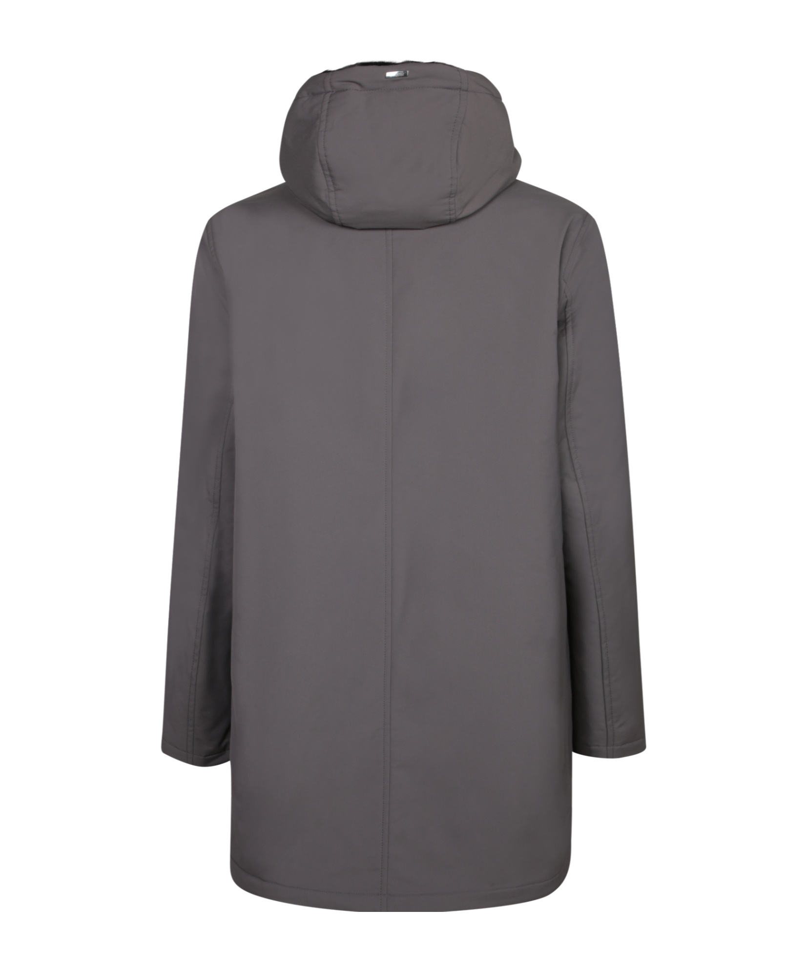 Herno Long-sleeved Hooded Coat In Gray