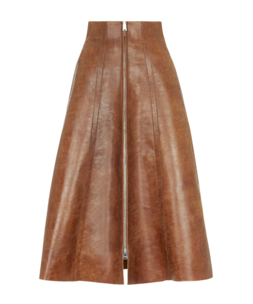 Fendi Zippered Mid-length Skirt In Brown