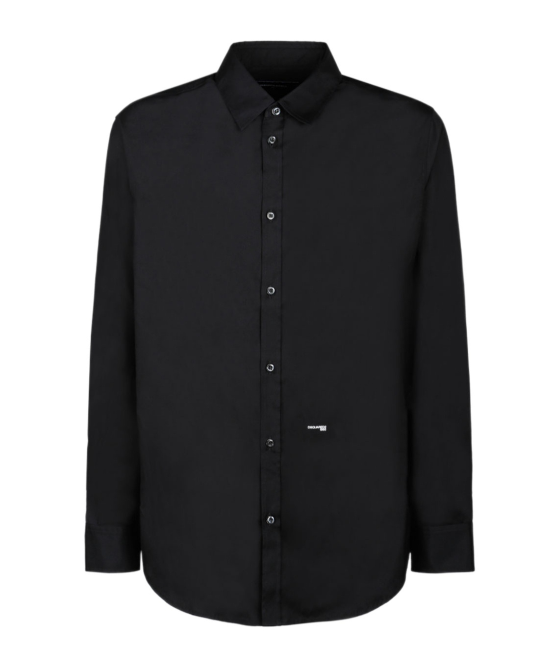Dsquared2 Dsquared Men Black Stretch Poplin Shirt In Black