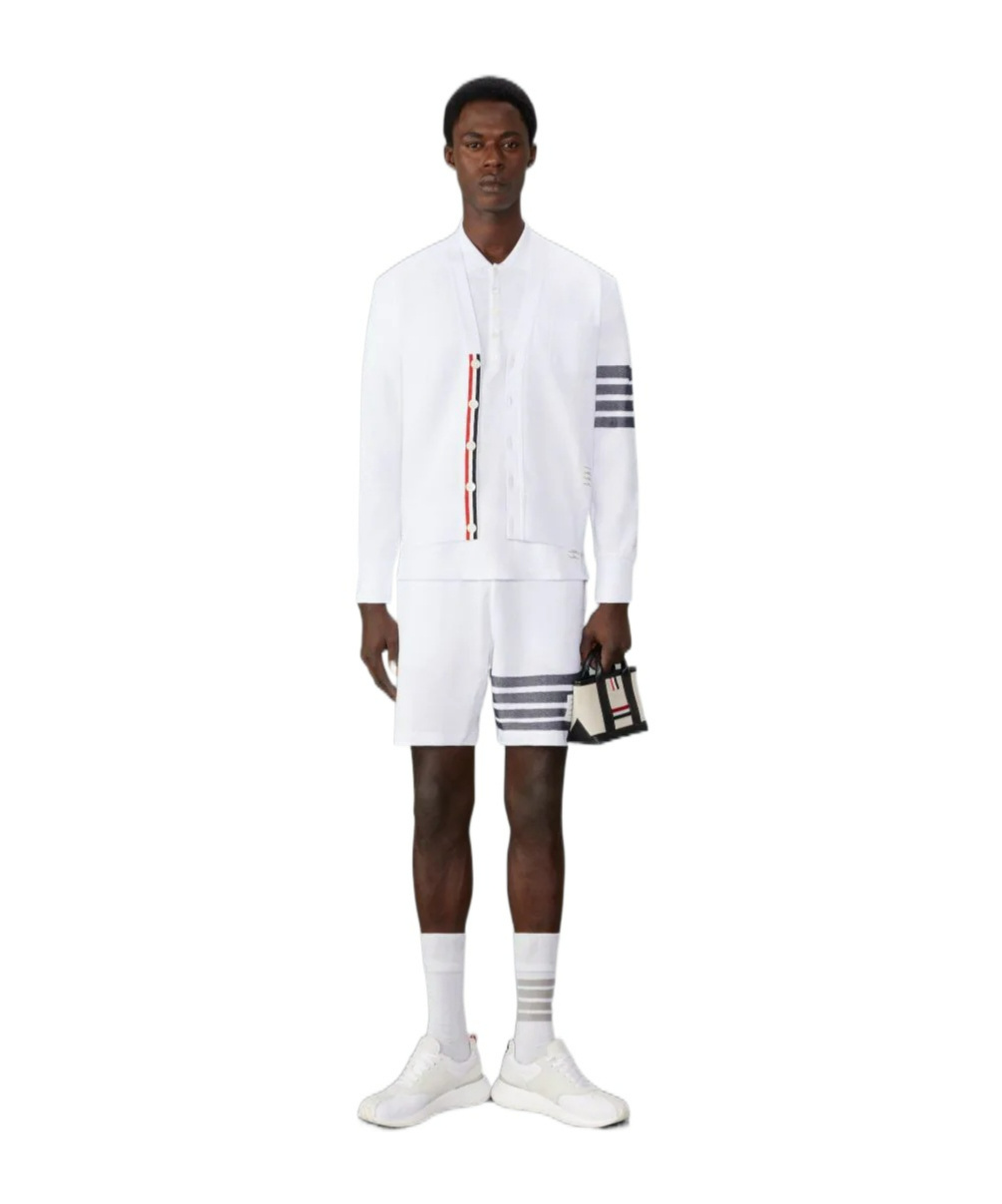 Thom Browne 4-bar Stripes Shorts In White