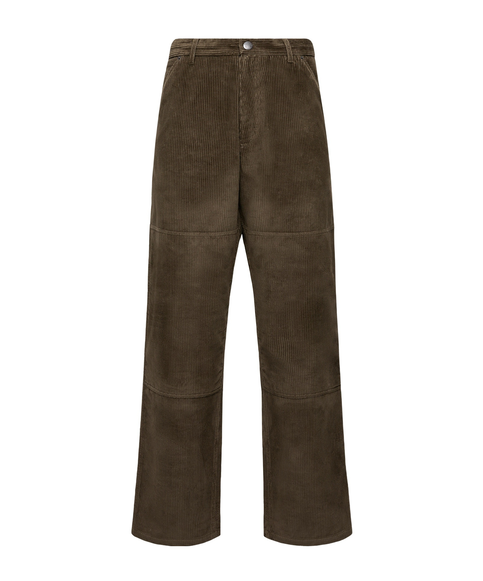Moncler Corduroy Straight Leg Drawstring Pants In Green
