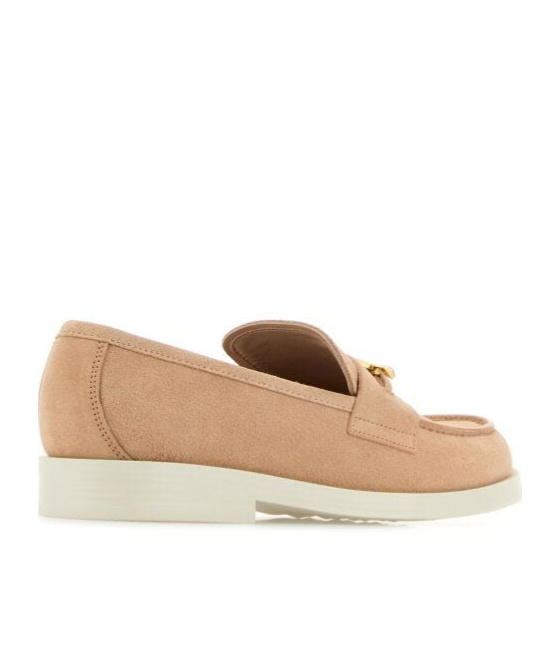 Jimmy Choo Maddie Diamond Suede Loafers In Nude