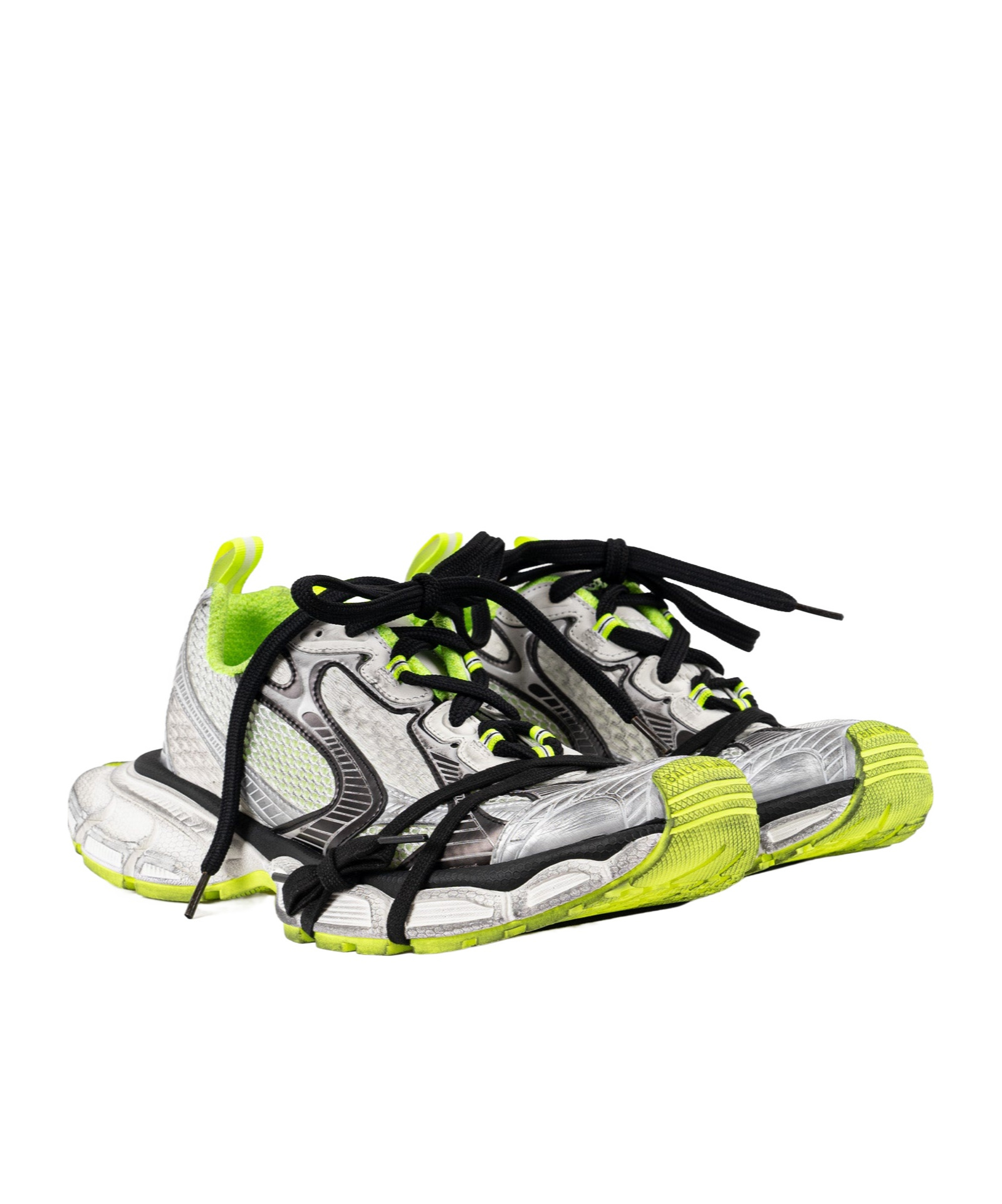 Balenciaga 3xl Distressed Mesh And Rubber Sneakers In Multicolor